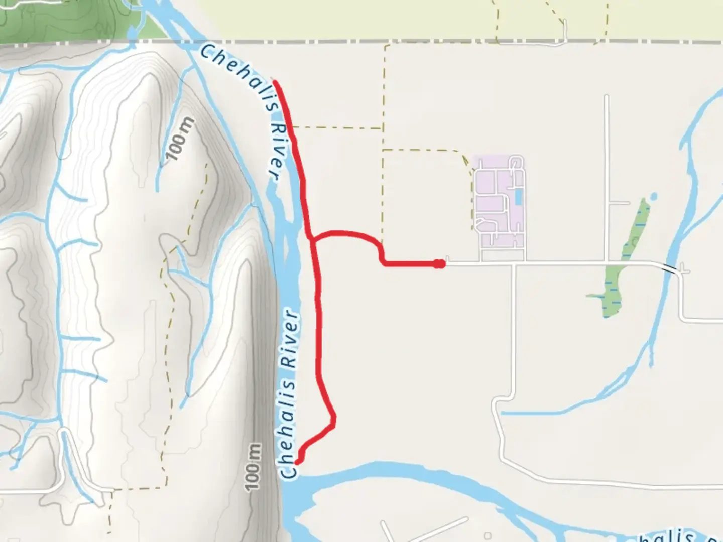 An image depicting the trail Chehalis River Discovery Trail and its surrounding area.