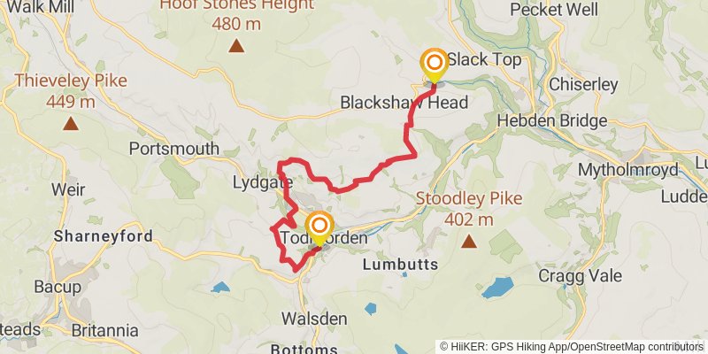 Calderdale Way stage 2 Map