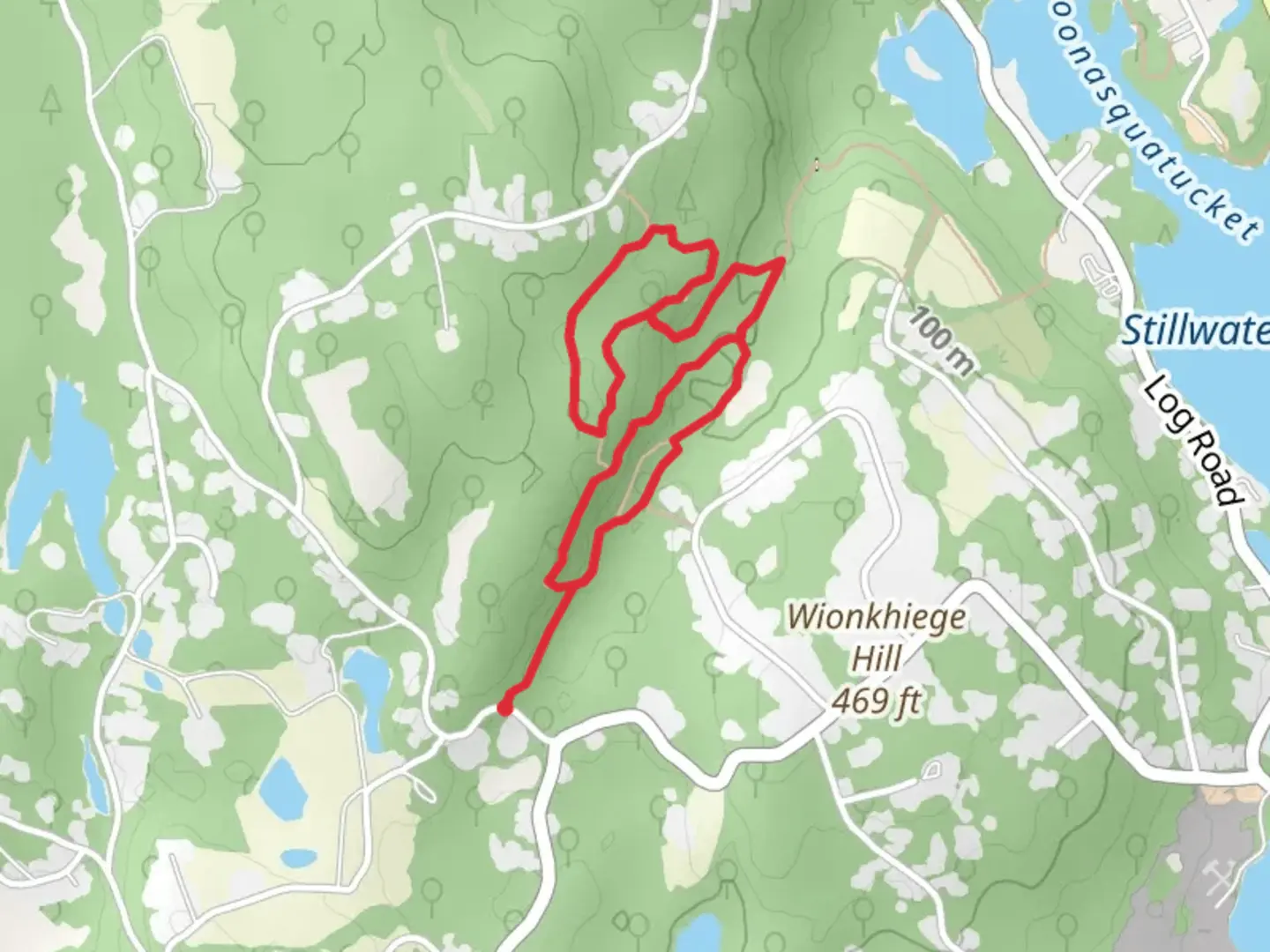 An image depicting the trail Red and Yellow Loop - Mann School Road and its surrounding area.