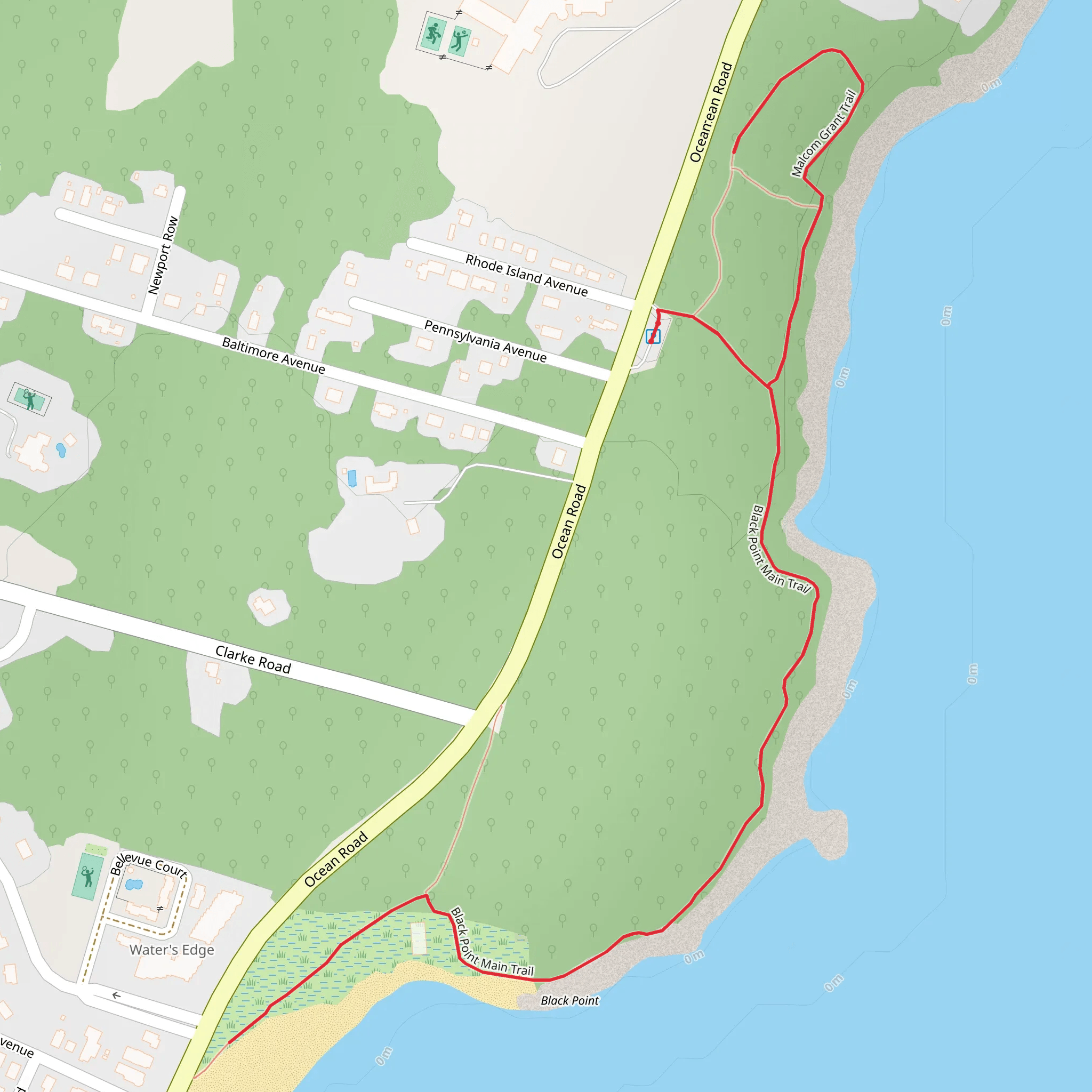 Malcom Grant Trail and Black Point Main Trail mobile static map