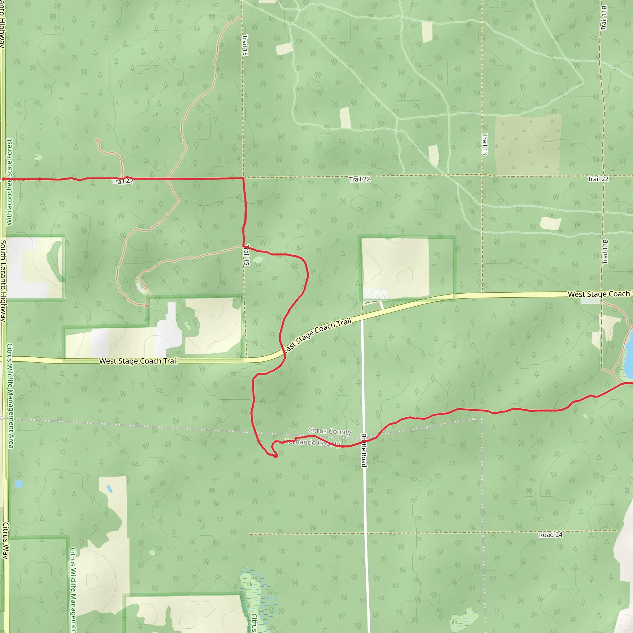 Stage Pond and Brush Sink Walk mobile static map