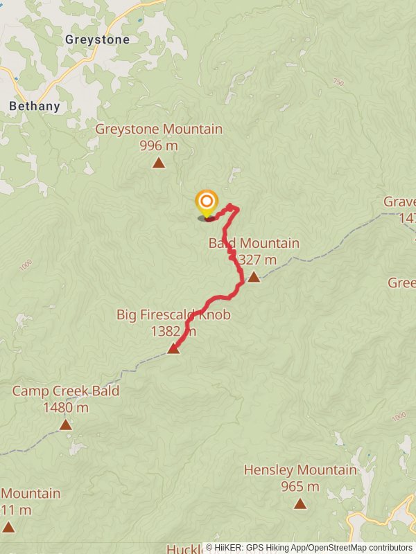Big Firescald and Knob Licklog Gap and Round Knob Road