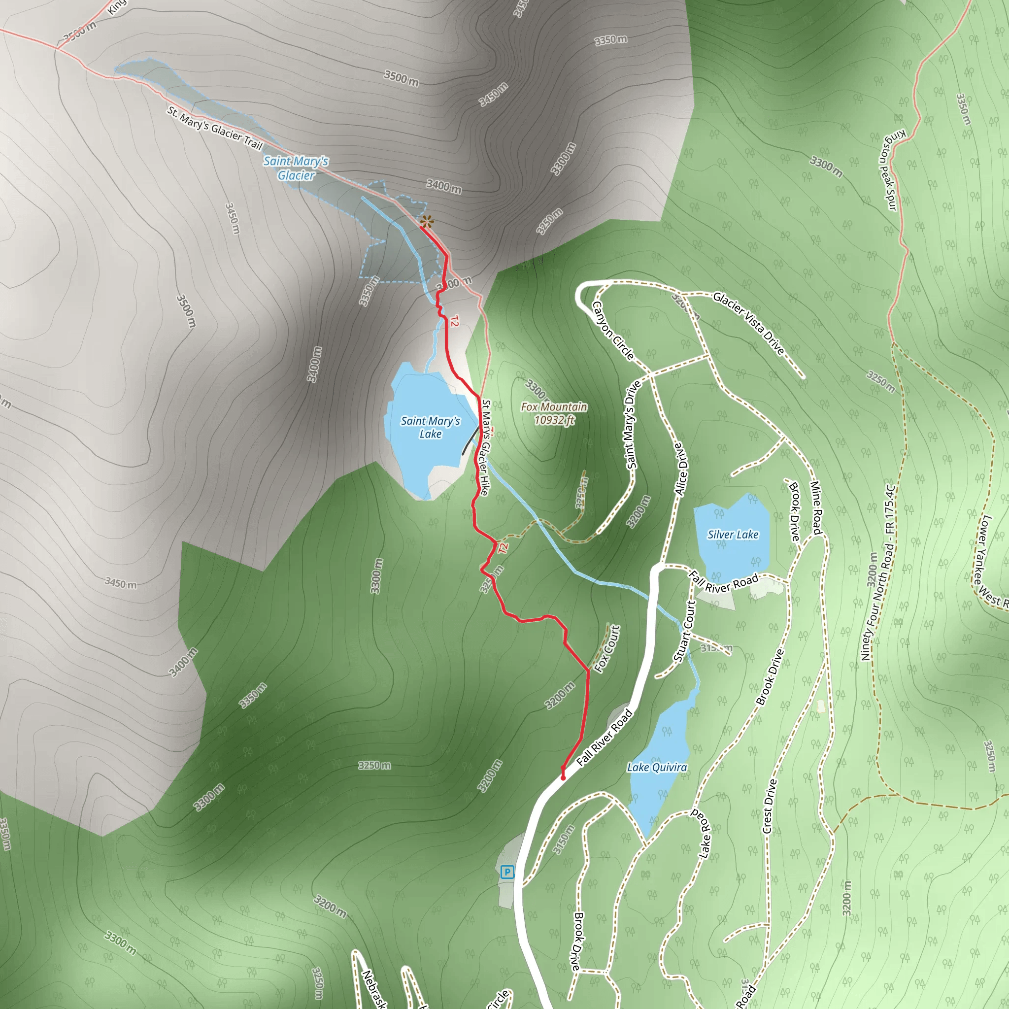 Saint Mary's Glacier and Saint Mary's Lake mobile static map