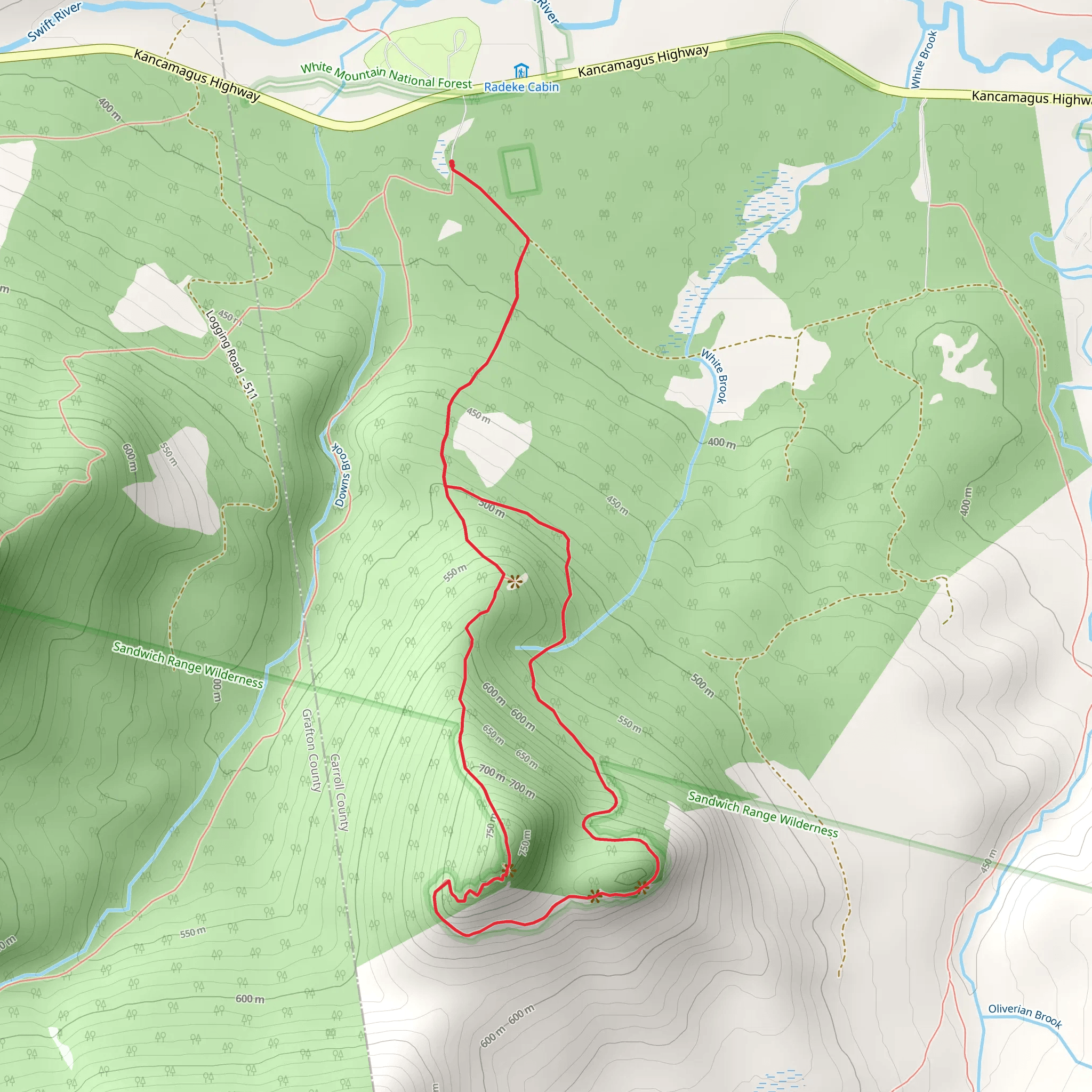 Hedgehog Mountain via UNH Trail mobile static map