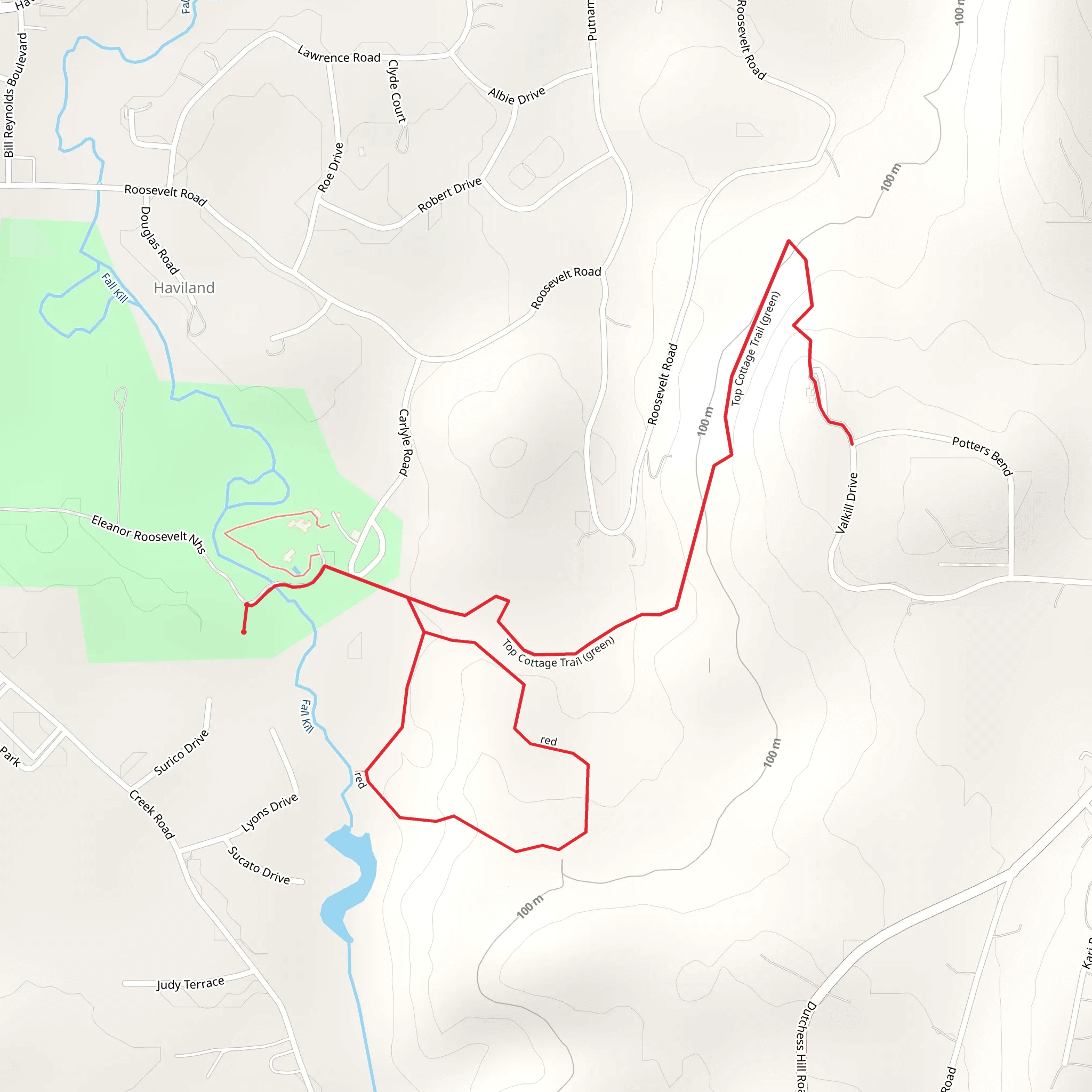 Top Cottage Trail - green mobile static map