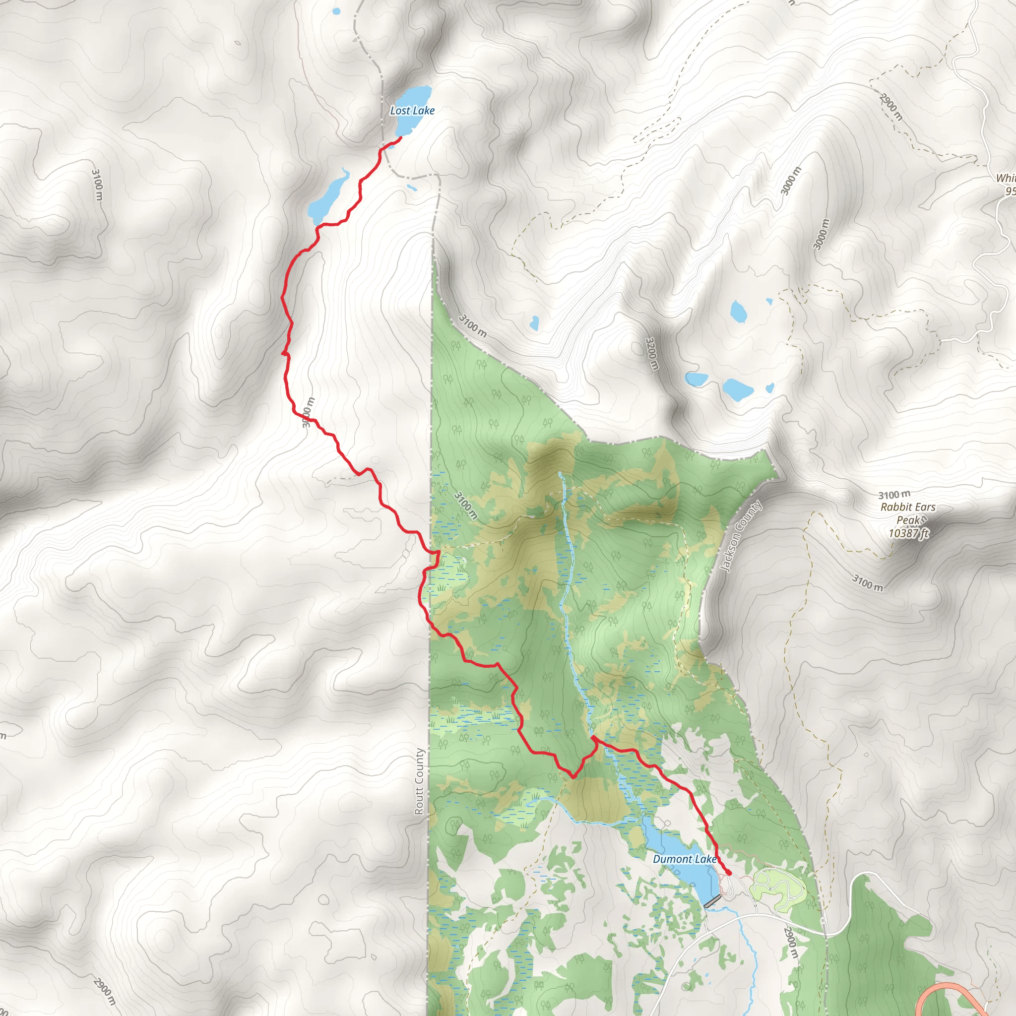 Lost Lake via Continental Divide Trail mobile static map