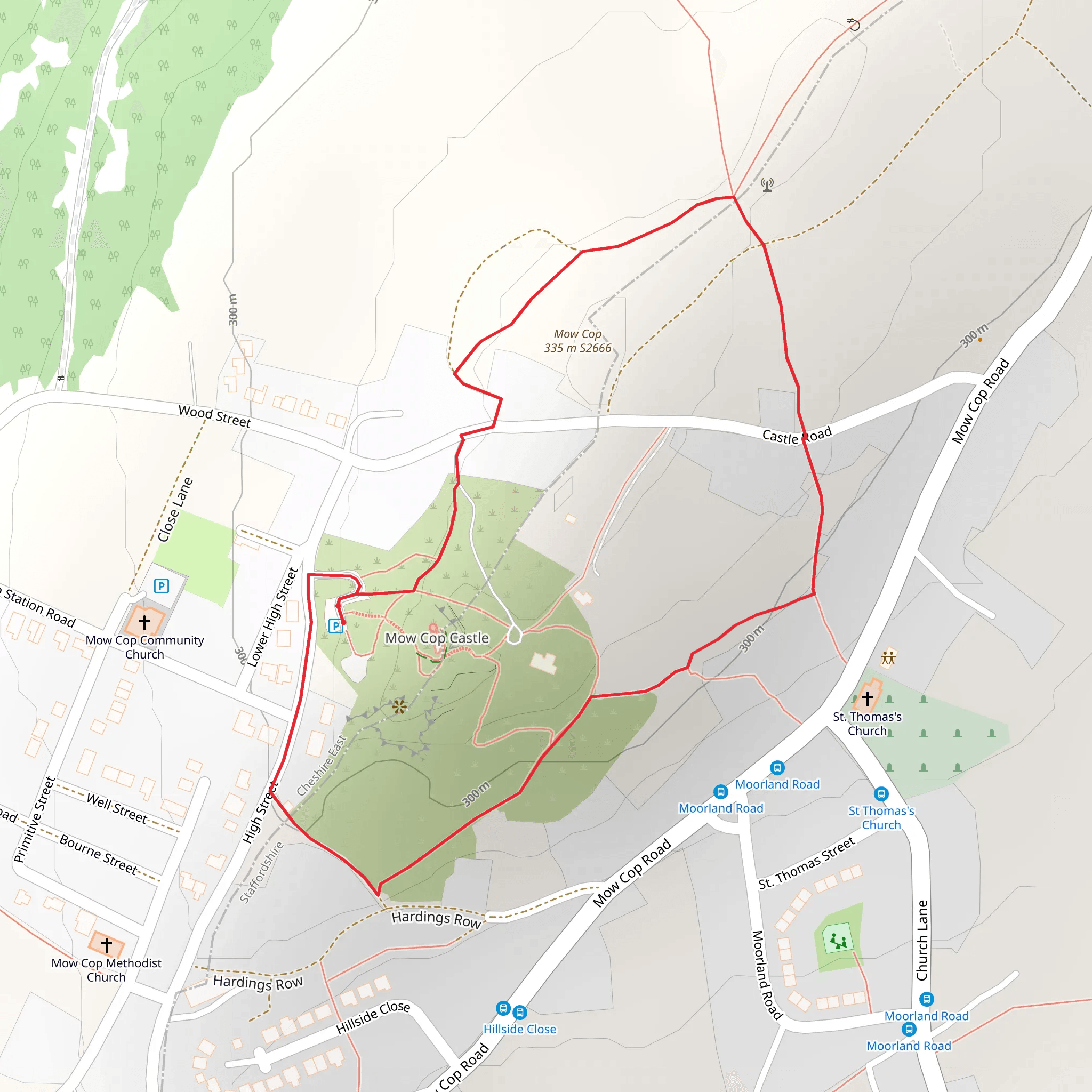 Mow Cop Ordnance Loop mobile static map