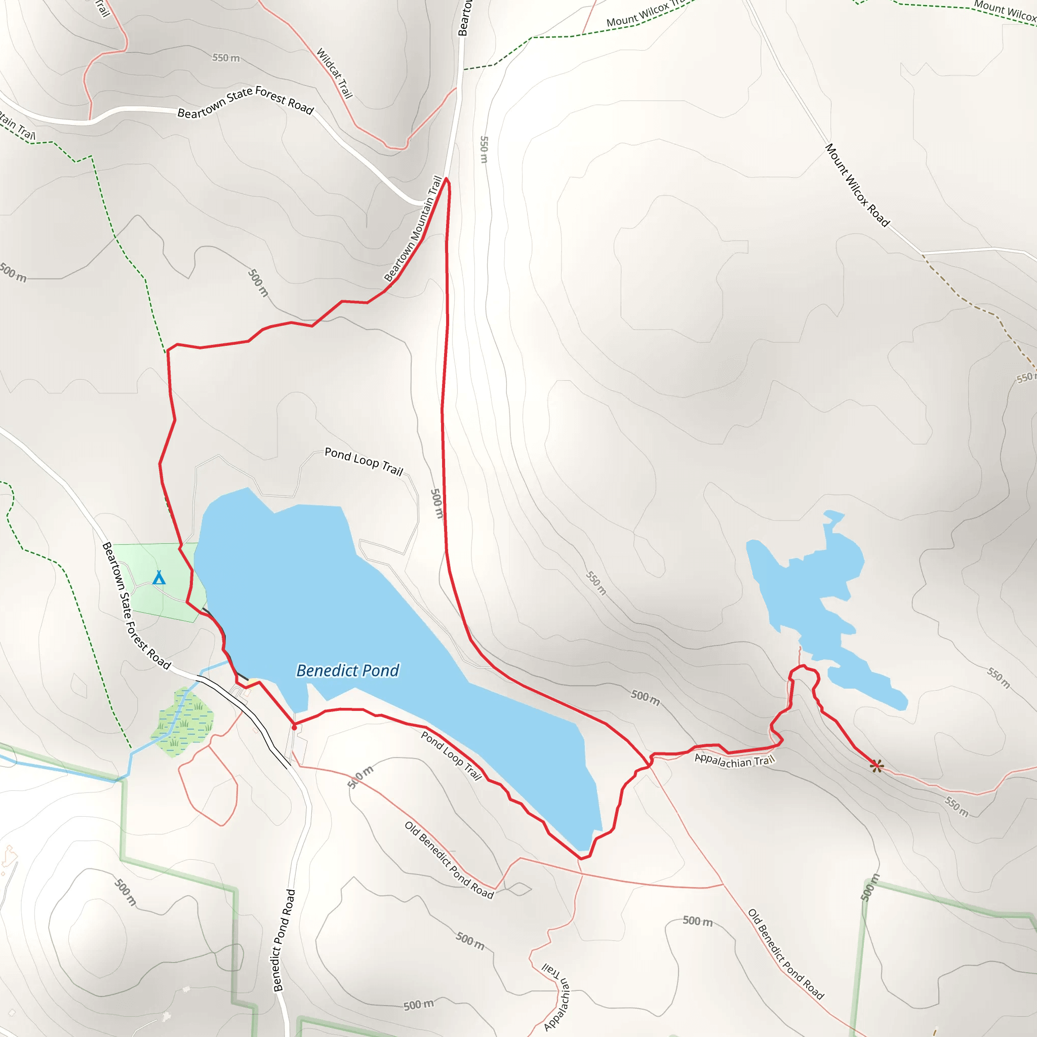 Benedict Pond Loop mobile static map