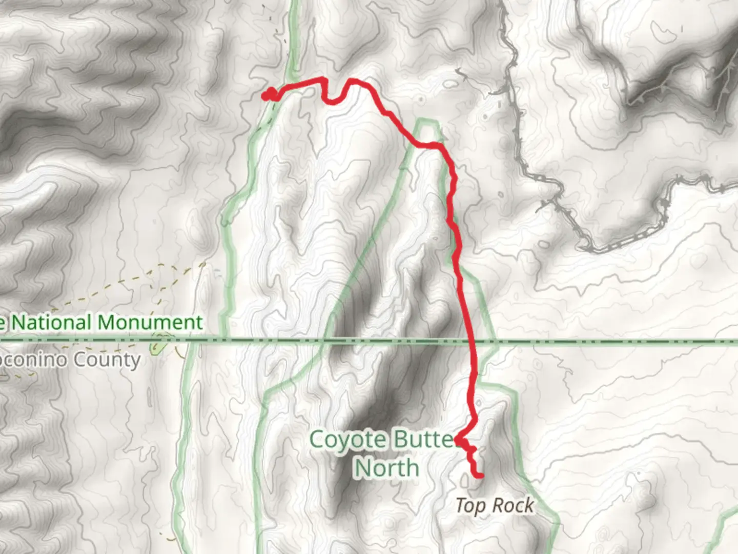 An image depicting the trail The Wave Trail via Wire Pass and its surrounding area.