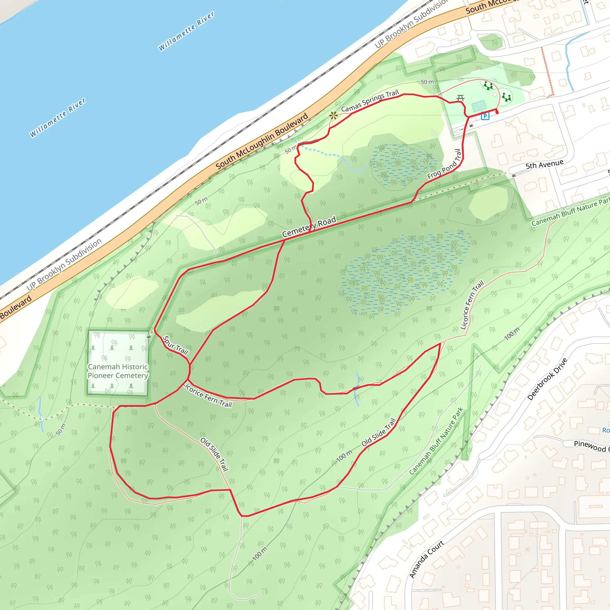 Camas Springs Trail and Licorice Fern Loop Trail mobile static map