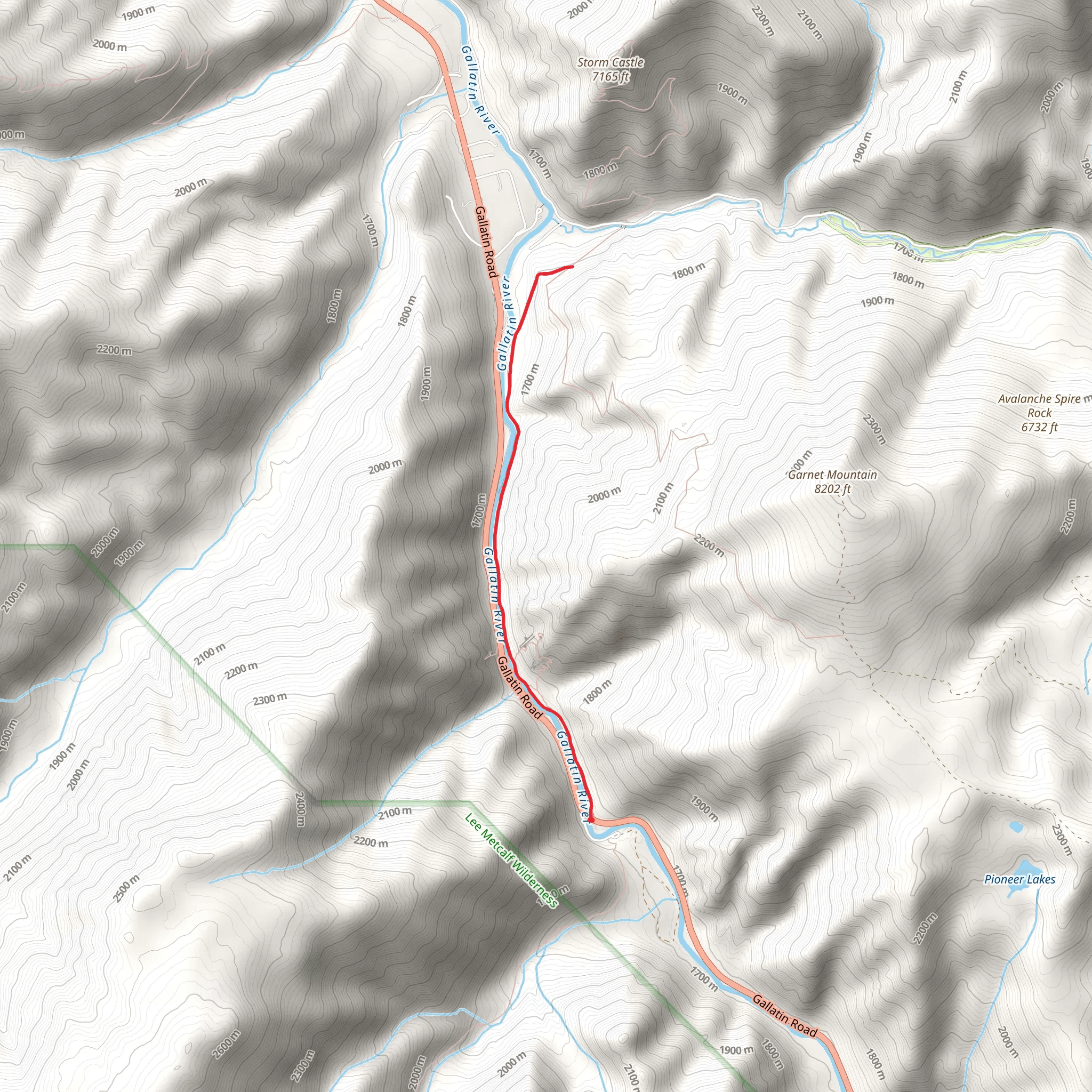Gallatin Riverside Trail mobile static map