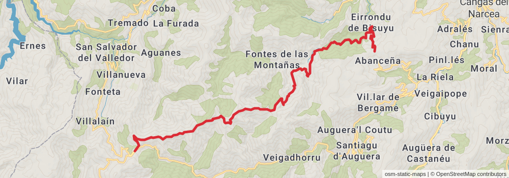 GR 203 Por donde Camina el Oso - Asturias stage 2 Map