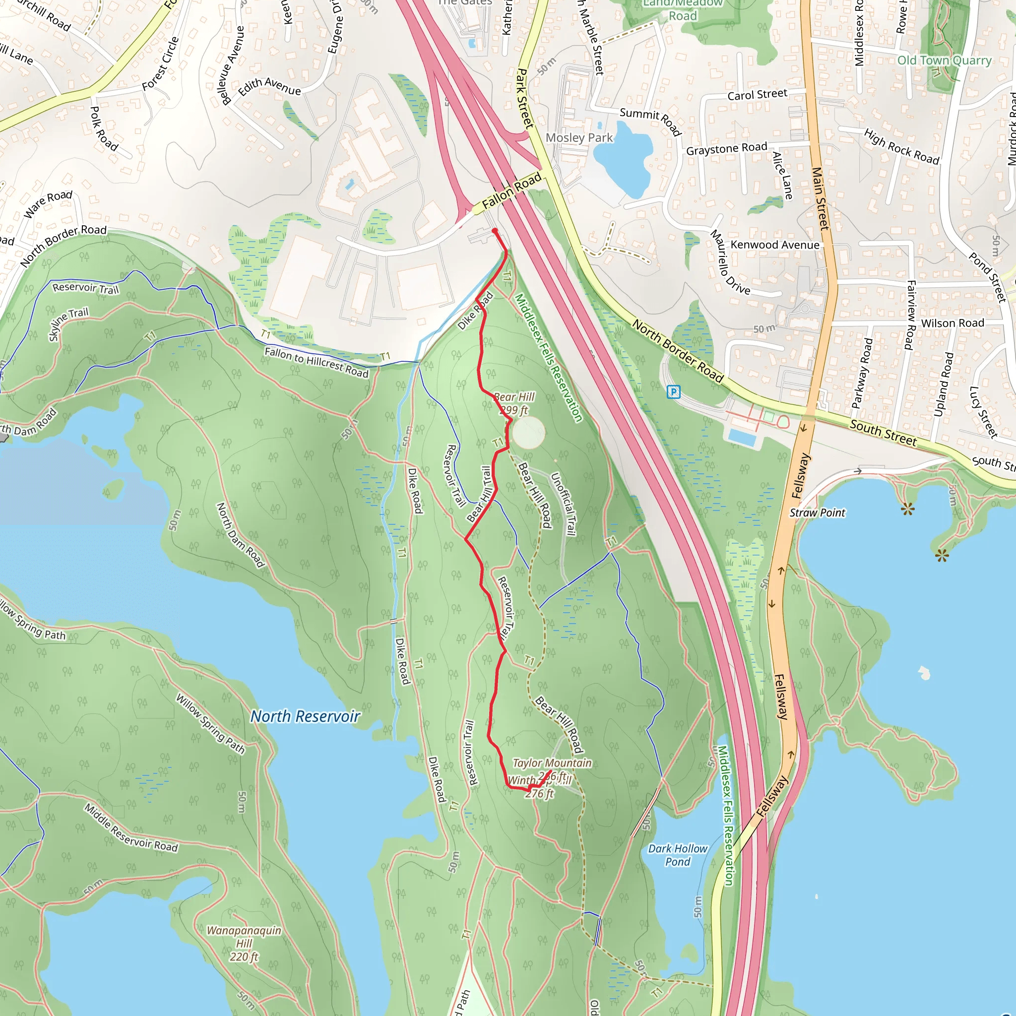 Bear Hill - Taylor Mountain from Fallon Road mobile static map