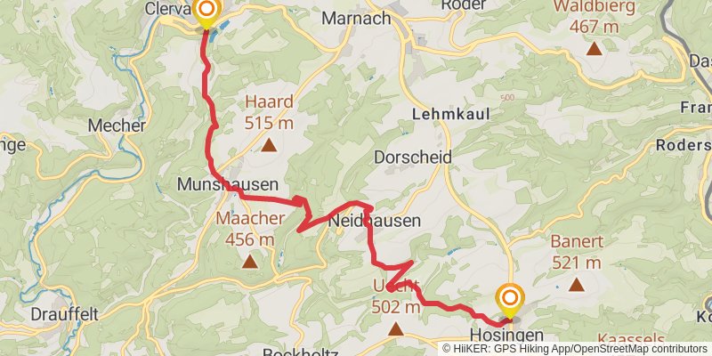 Escapardenne Eisleck Trail spur 1 Map