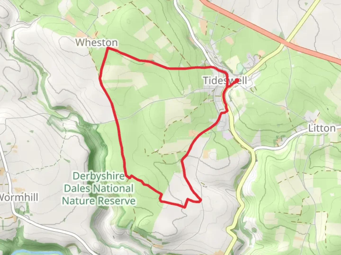 An image depicting the trail Wheston Loop via Pennine Bridleway and its surrounding area.