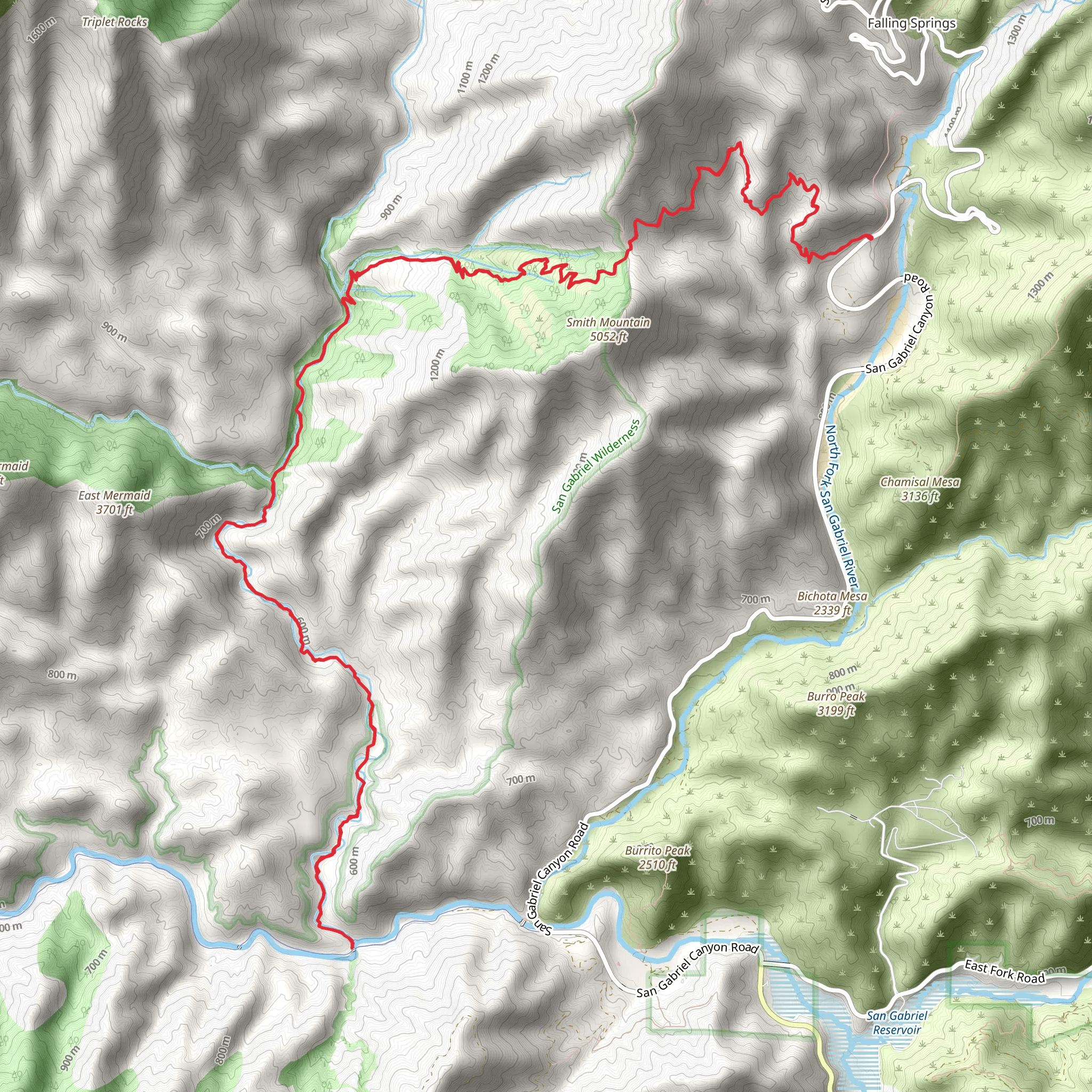 Bear Canyon Trail mobile static map