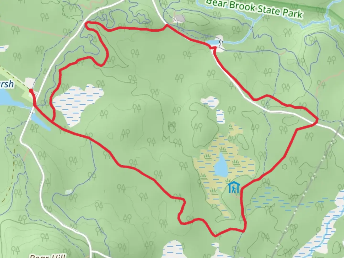 An image depicting the trail Bobcat Trail and Salt Lick Trail Loop and its surrounding area.
