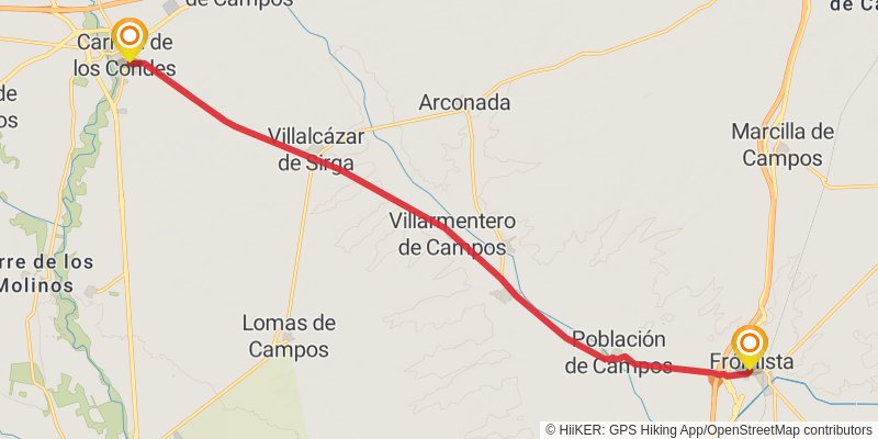 Camino de Santiago Francés stage 19 Map