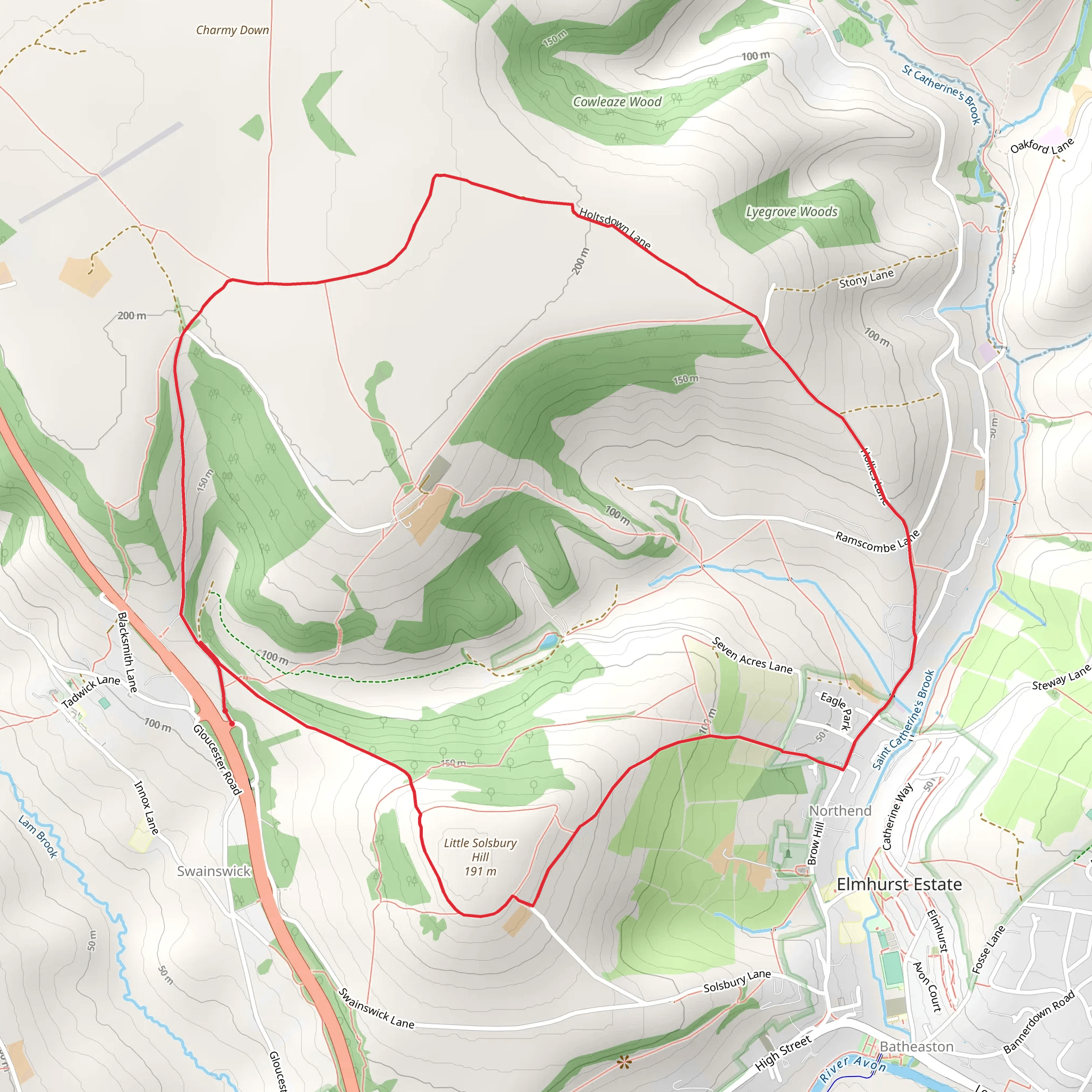 Charmy Down Loop mobile static map