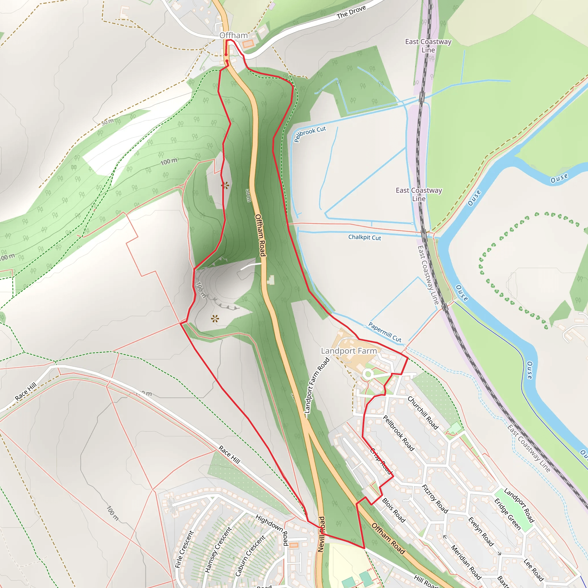 Offham Walk mobile static map