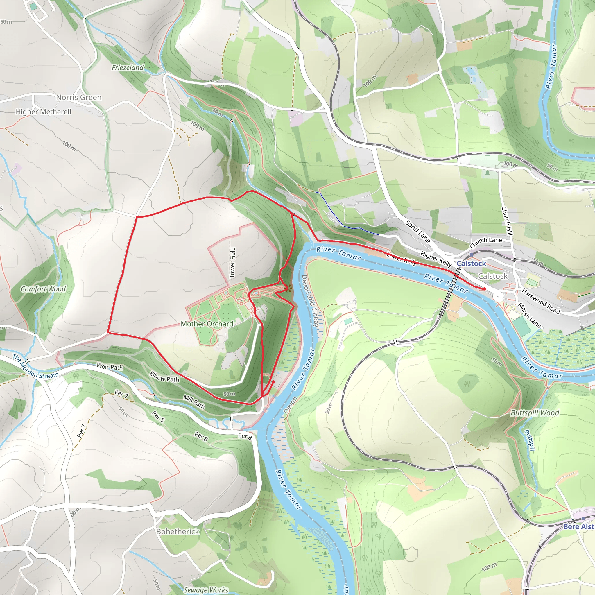 Cotehele House Walk mobile static map