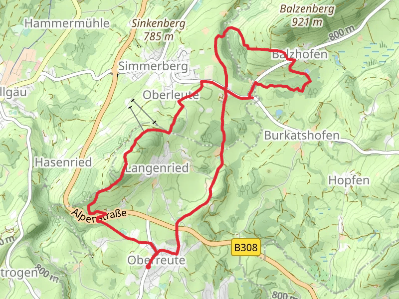 Oberberg and Baenkle via Muenchner Jakobsweg