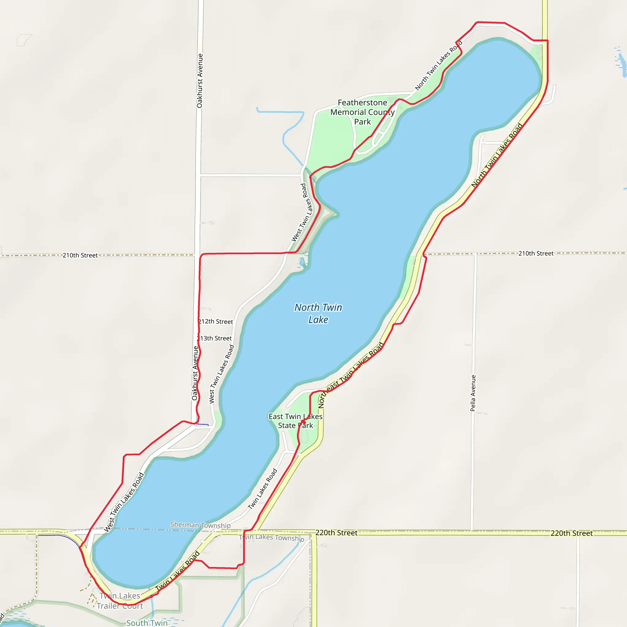 North Twin Lake Loop mobile static map