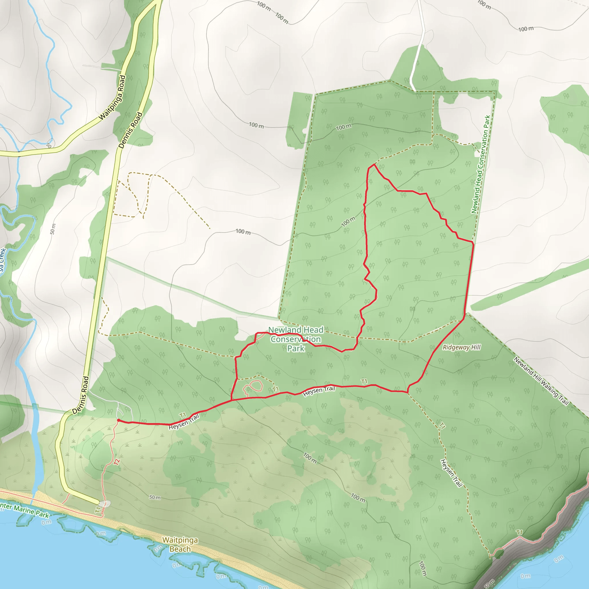 Ridgeway Hill Trail - Newland Head mobile static map