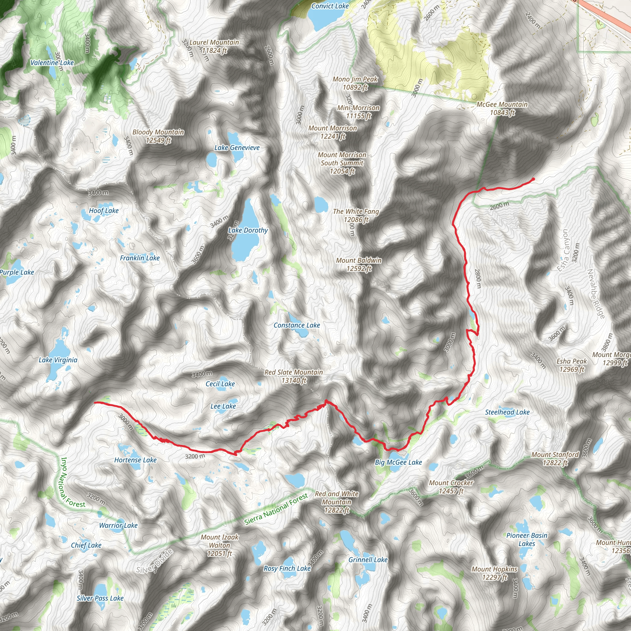 McGee Pass Trail mobile static map