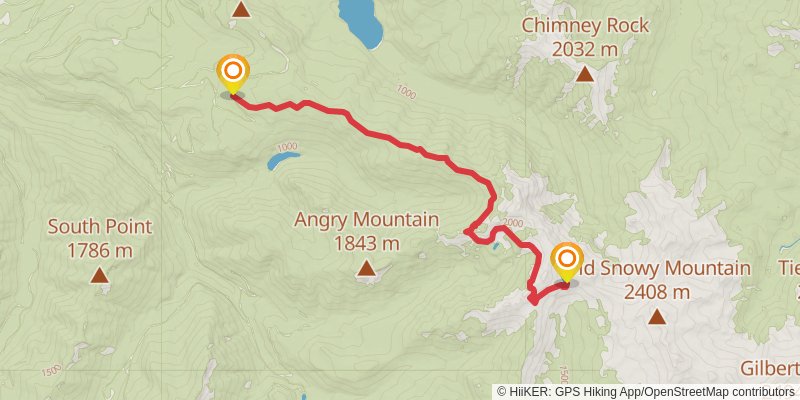Goat Rocks Circuit stage 1 Map