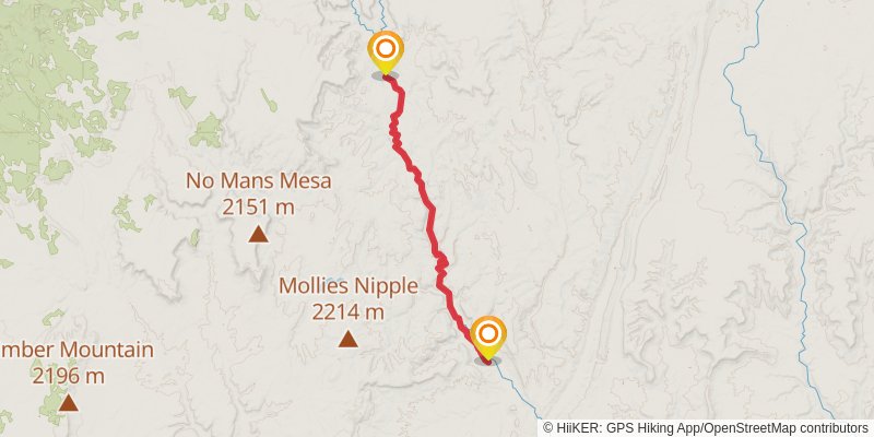 Hayduke Trail stage 38 Map