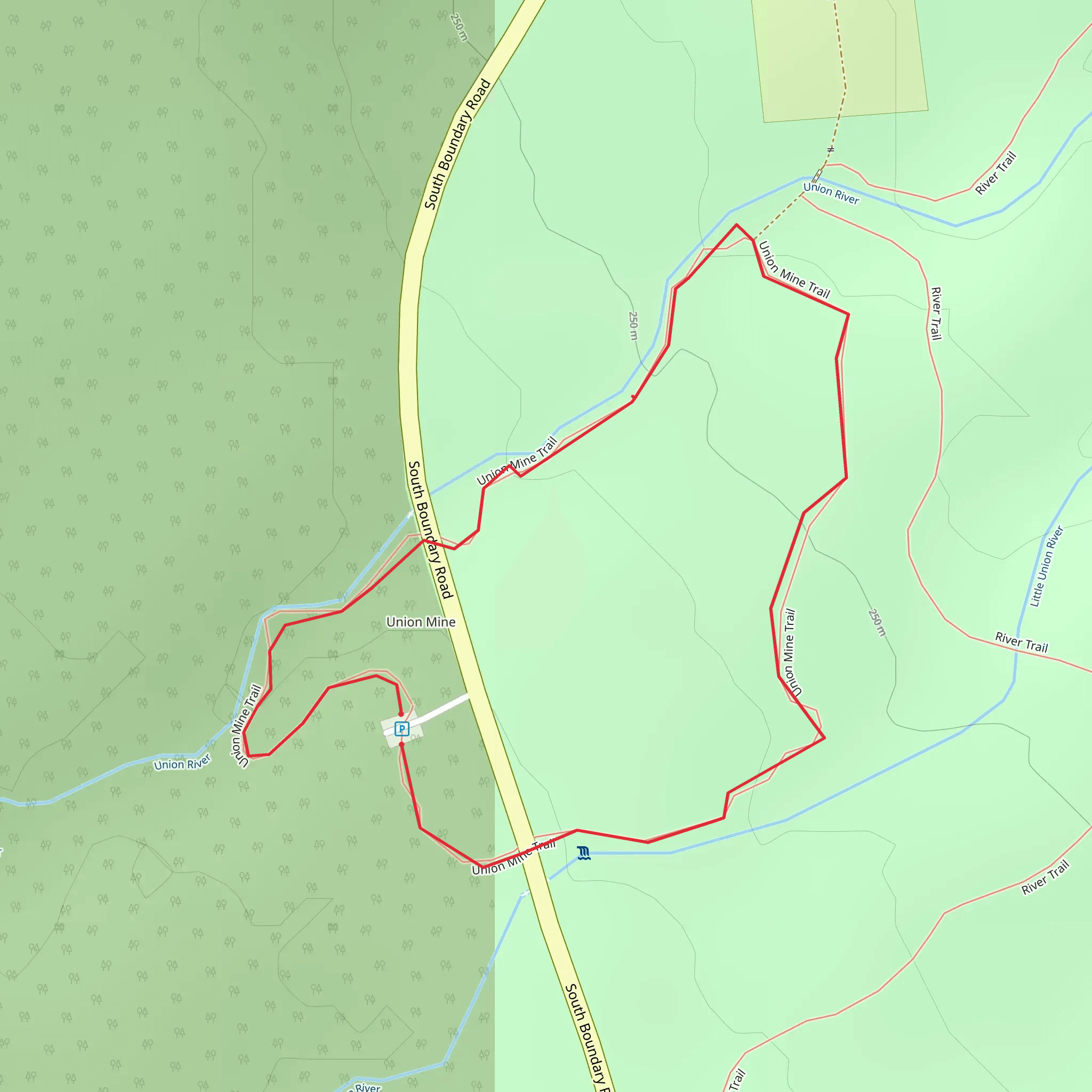 Union Mine Loop Trail mobile static map
