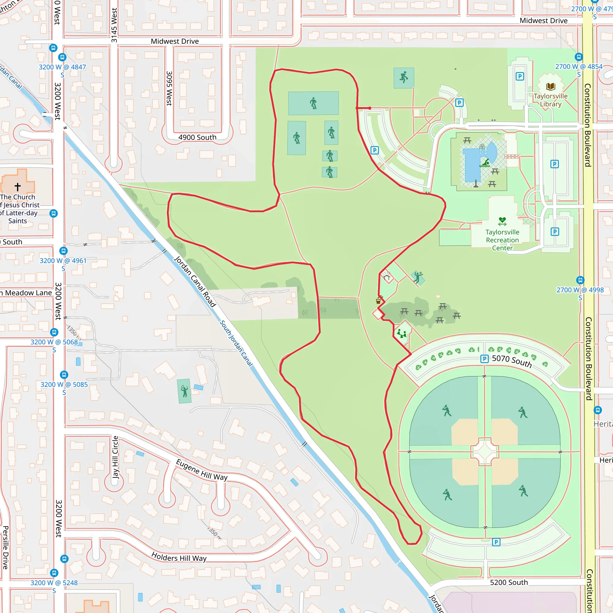 Valley regional Park Loop mobile static map