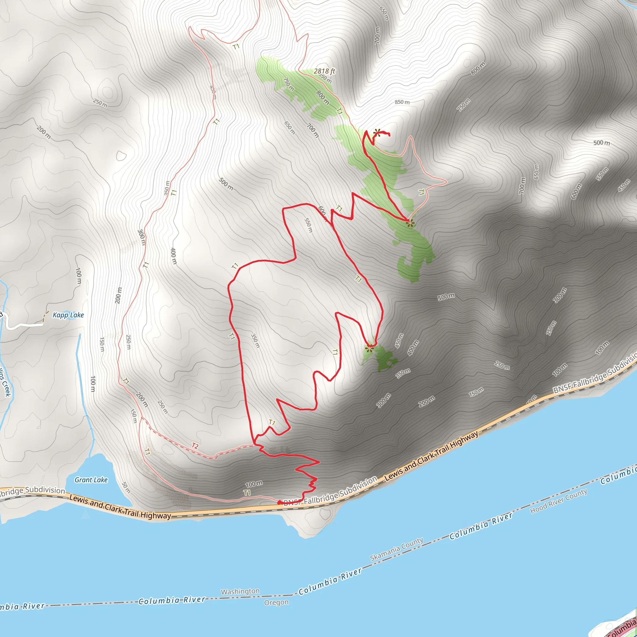 Dog Mountain Trail mobile static map