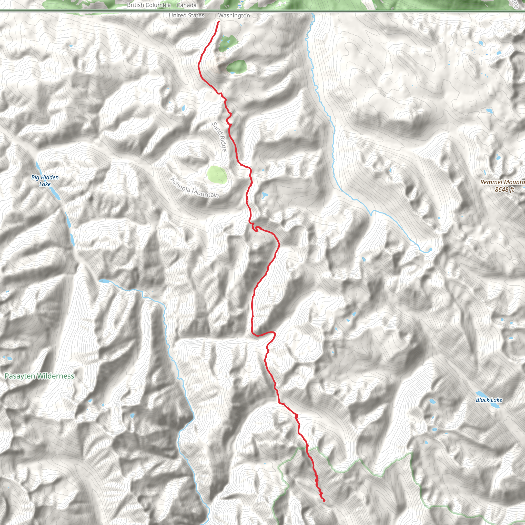 Park Pass via Larch Creek, Billy Goat Pass Trail mobile static map