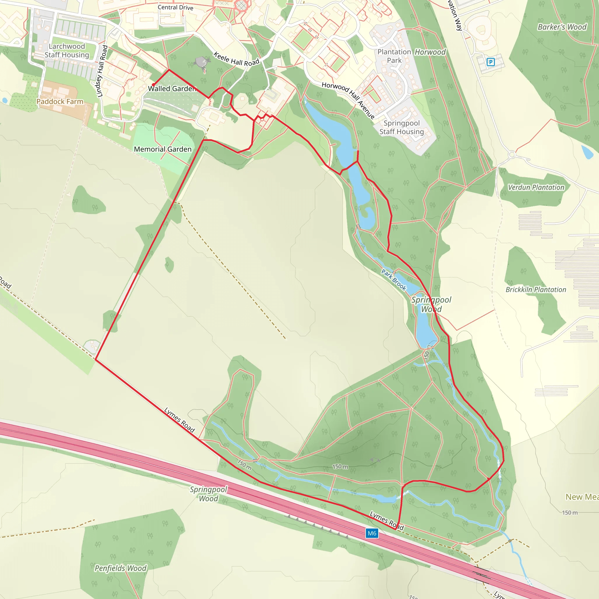 Walled Gaarden and Springpool Wood Loop mobile static map