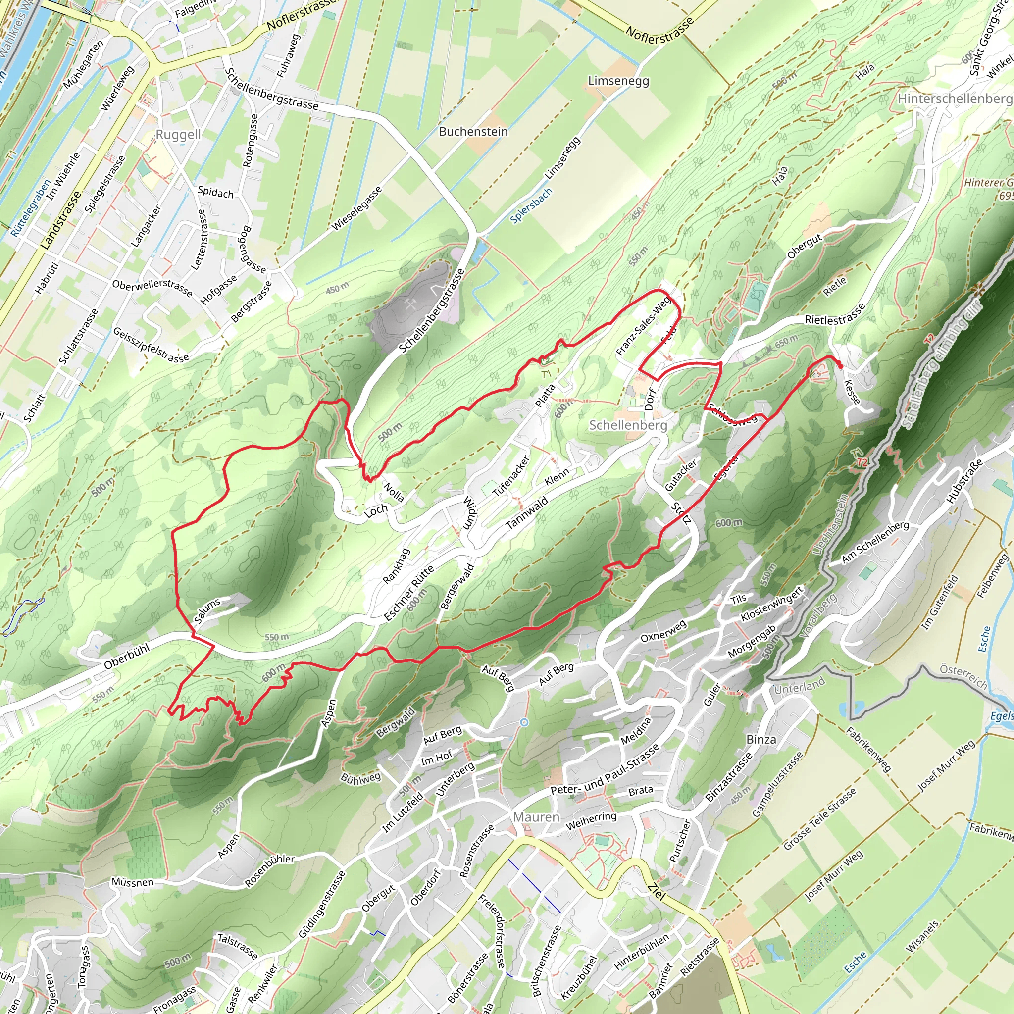 Schellenberg Loop Trail mobile static map