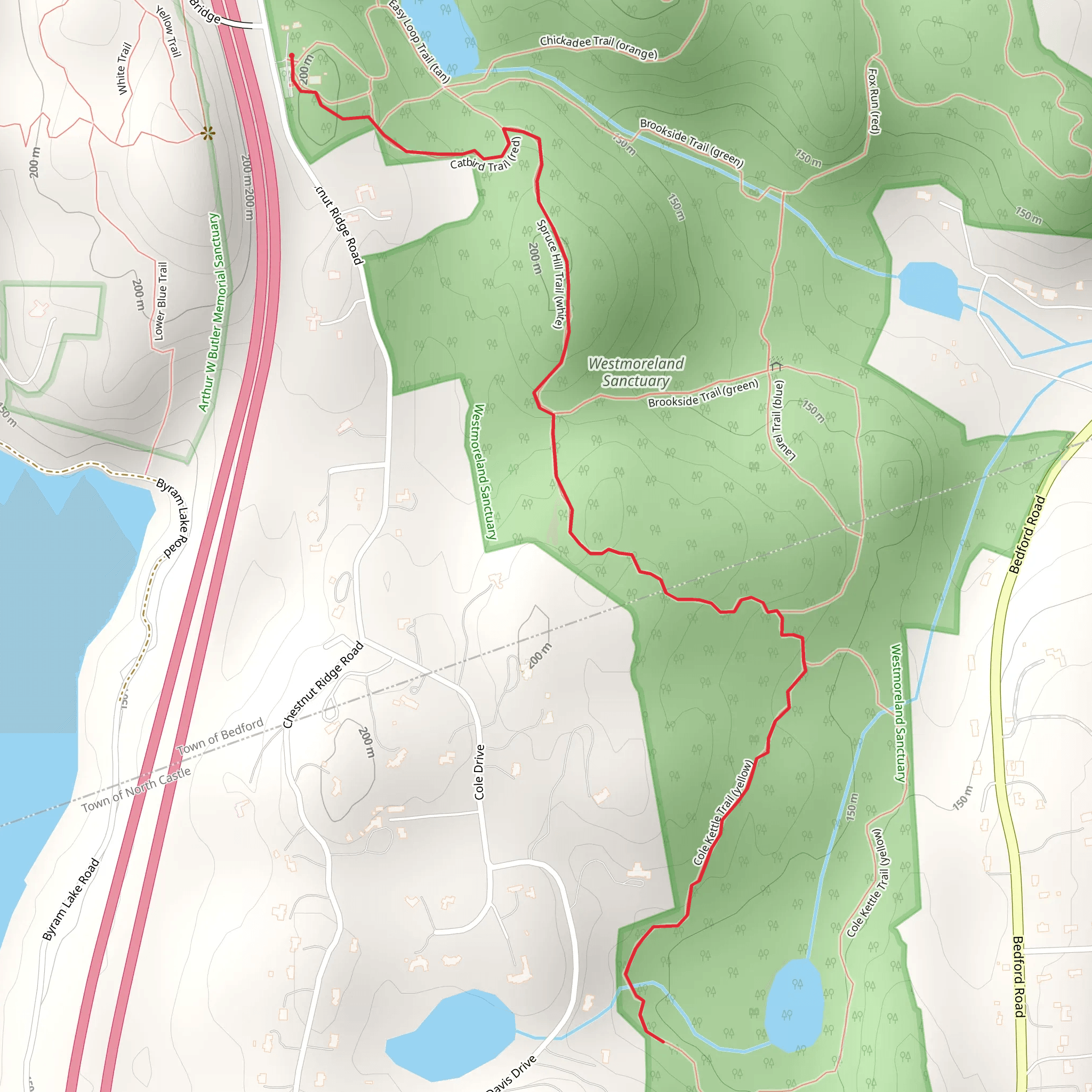 Catbird Trail and Cole Kettle Trail mobile static map