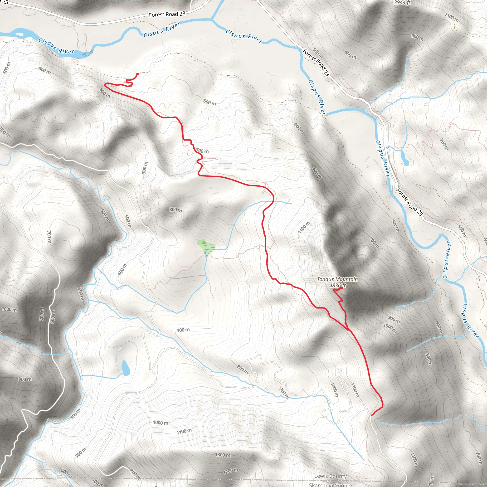 Tongue Mountain Trail mobile static map