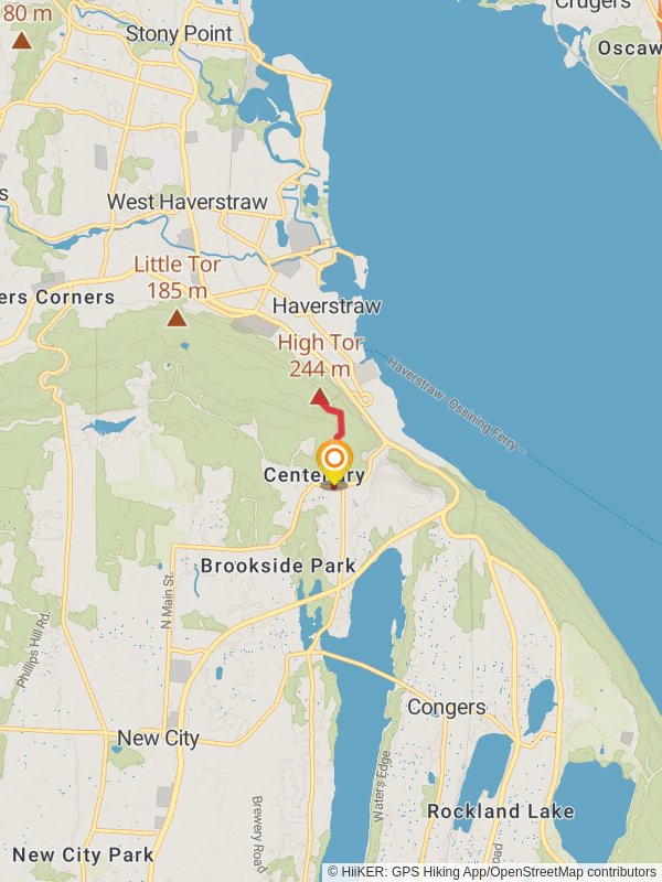 High Tor via Long Trail mobile static map