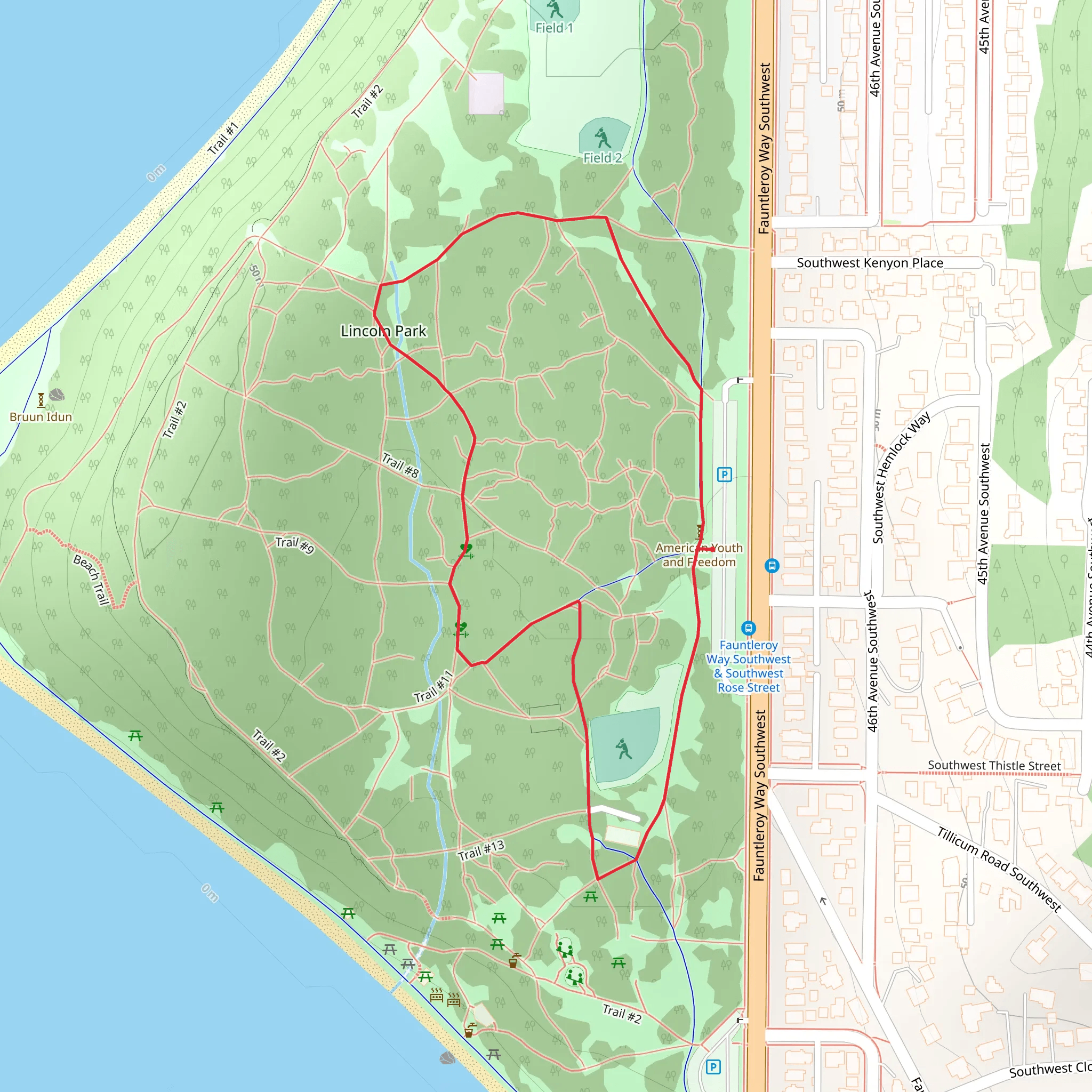 Lincoln Park Loop mobile static map