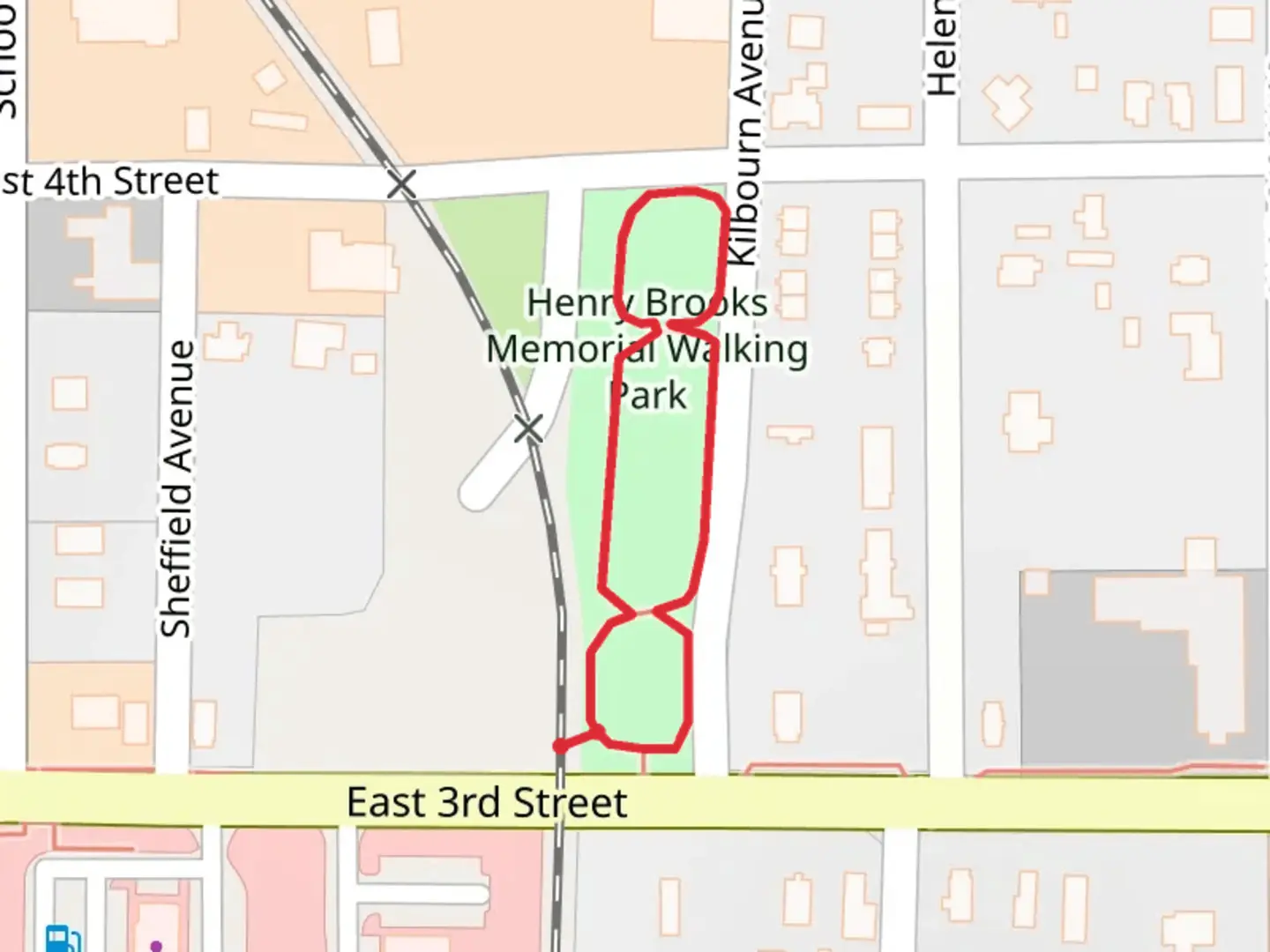 An image depicting the trail Henry Brooks Memorial Walking Park Loop and its surrounding area.