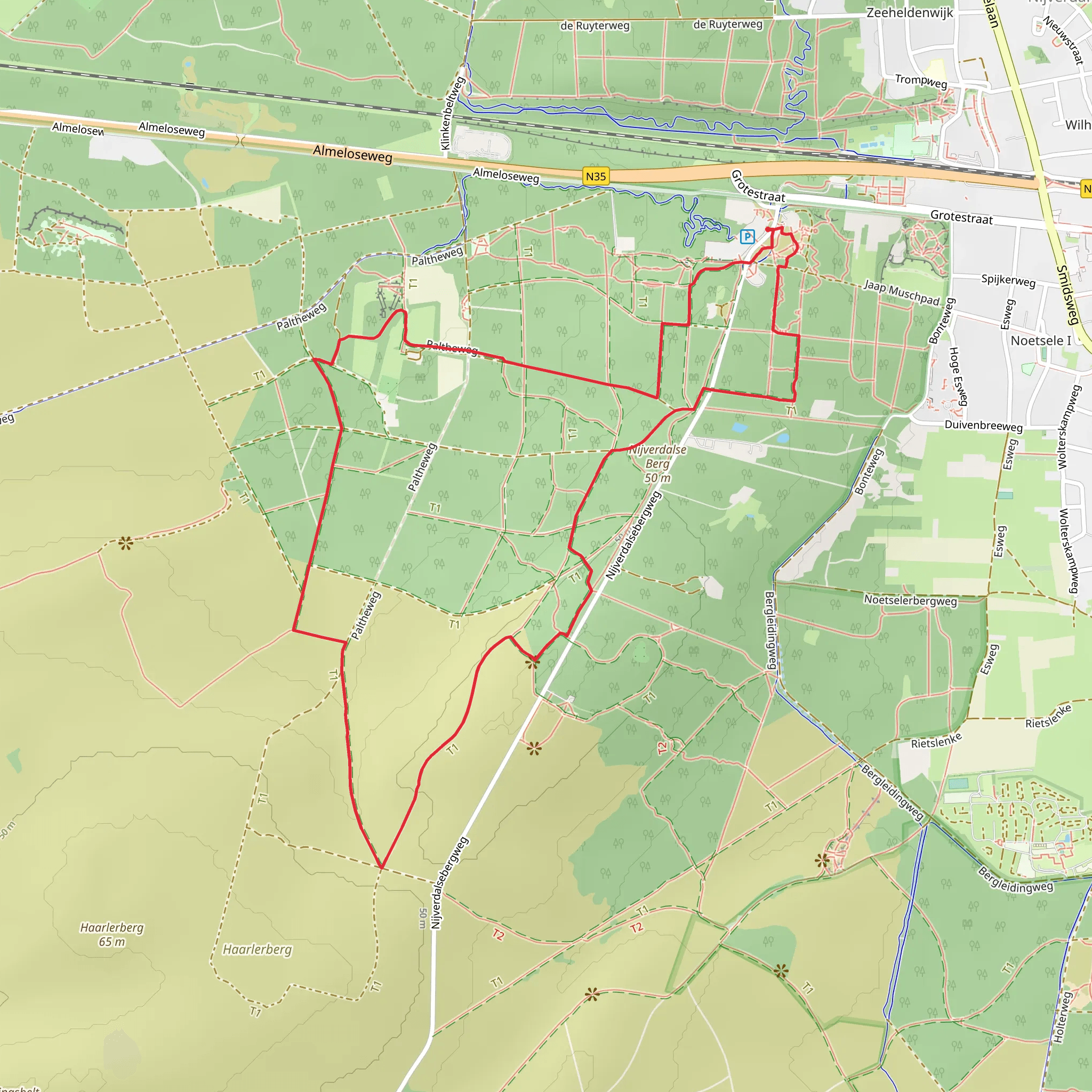 Noetselerberg and Heuversveld via Paltheweg mobile static map