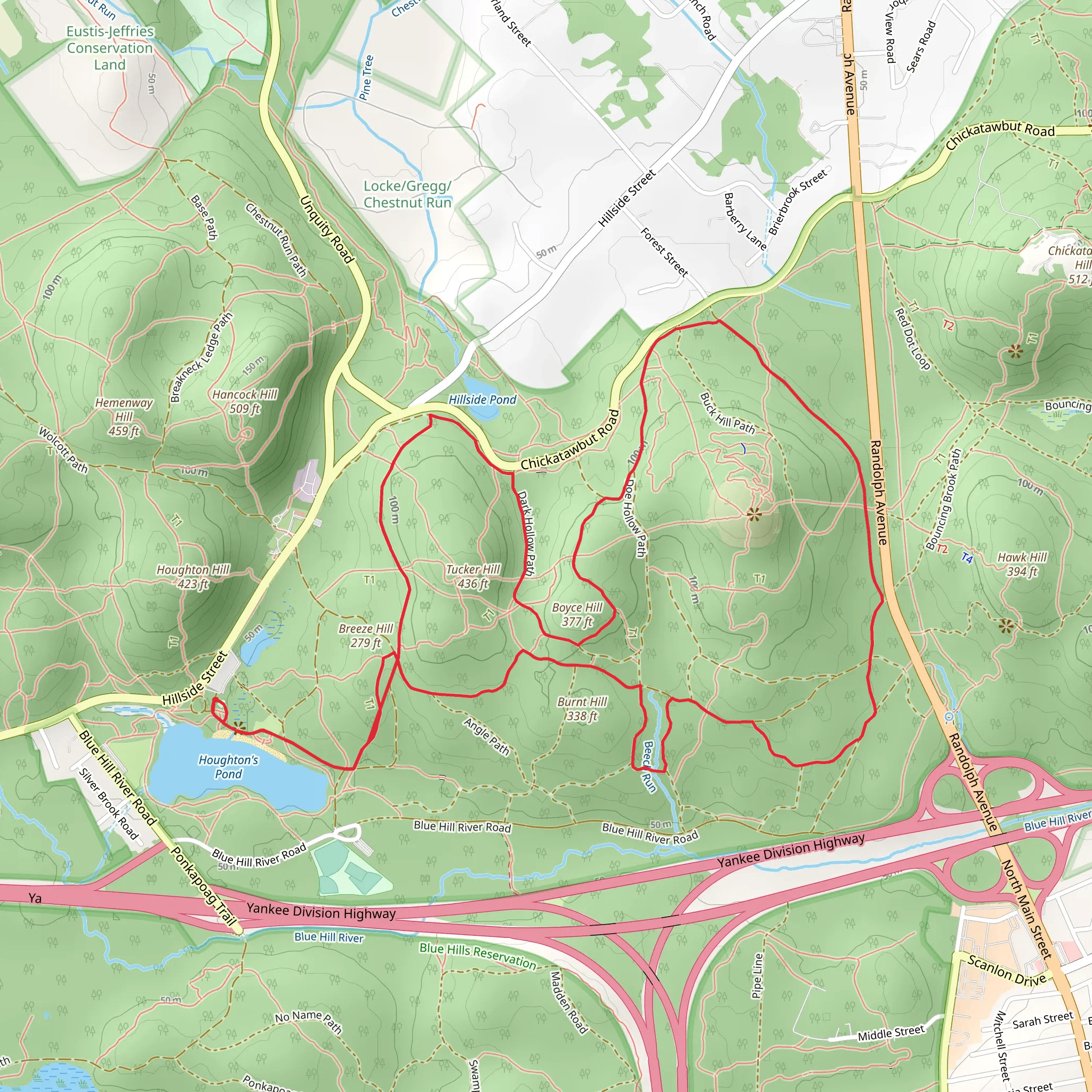 Boyce Hill and Buck Hill Loop via Tucker Hill Path mobile static map