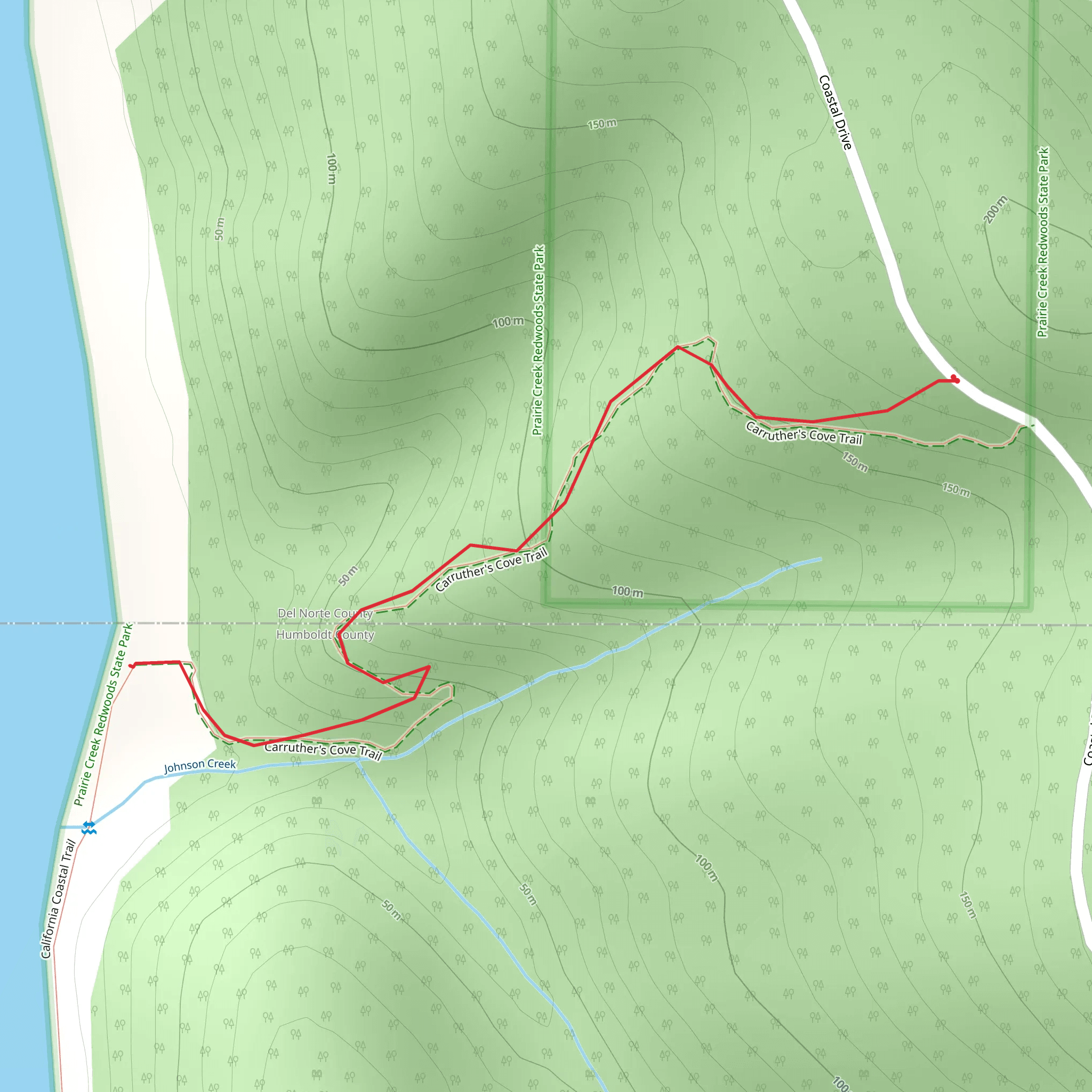 Carruther's Cove Trail mobile static map