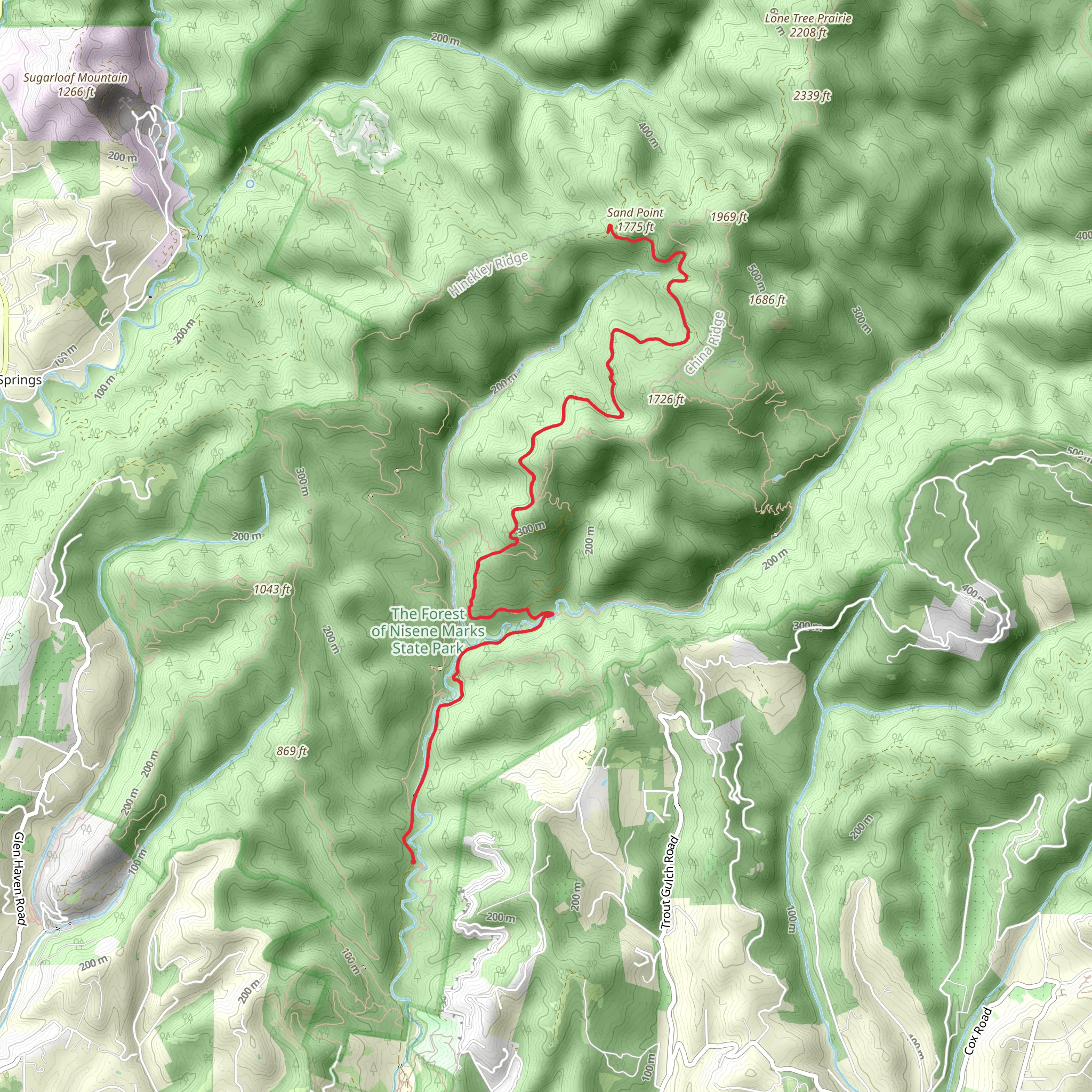 Aptos Creek Fire Road and Sand Point mobile static map