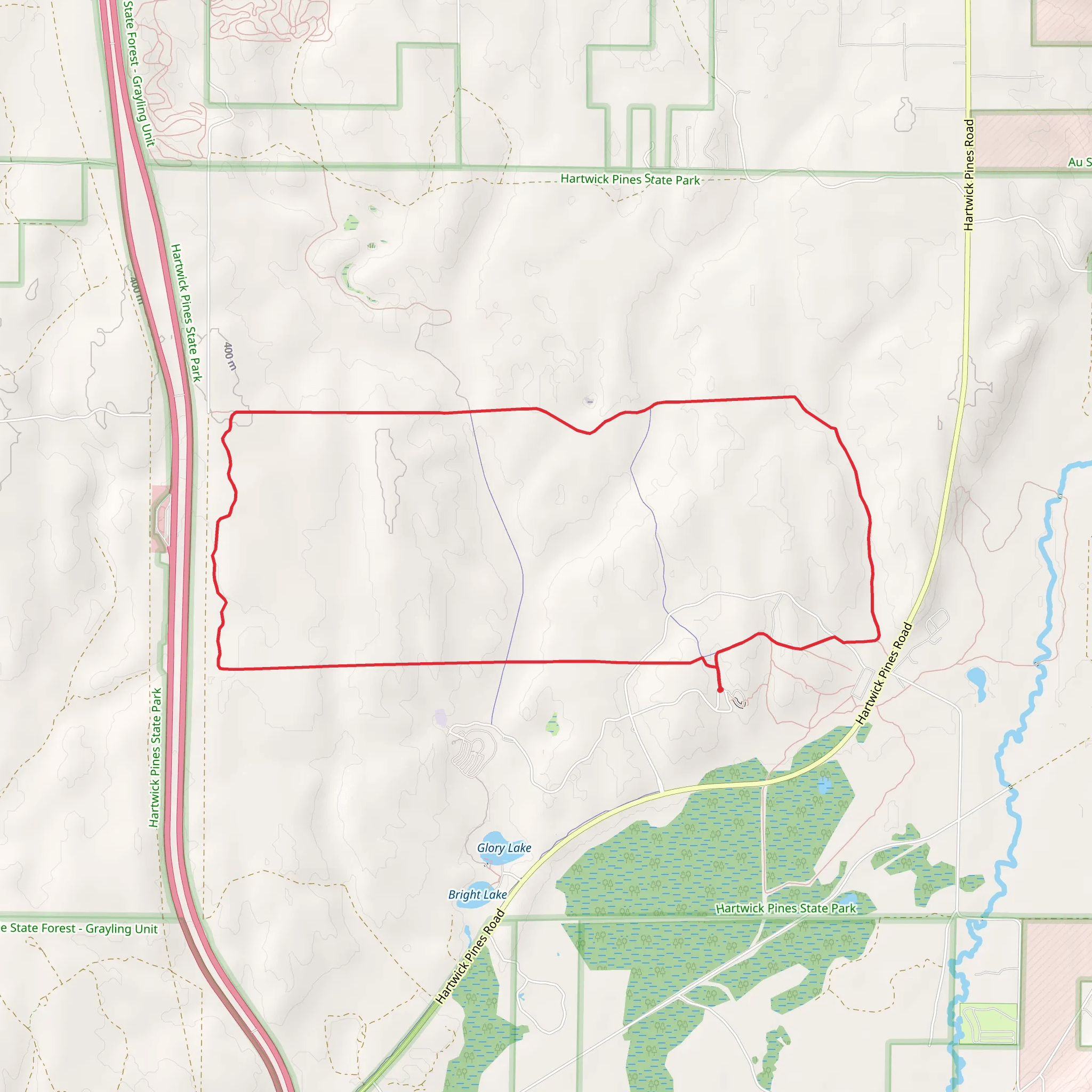 Hartwick Pines State Park Loop mobile static map