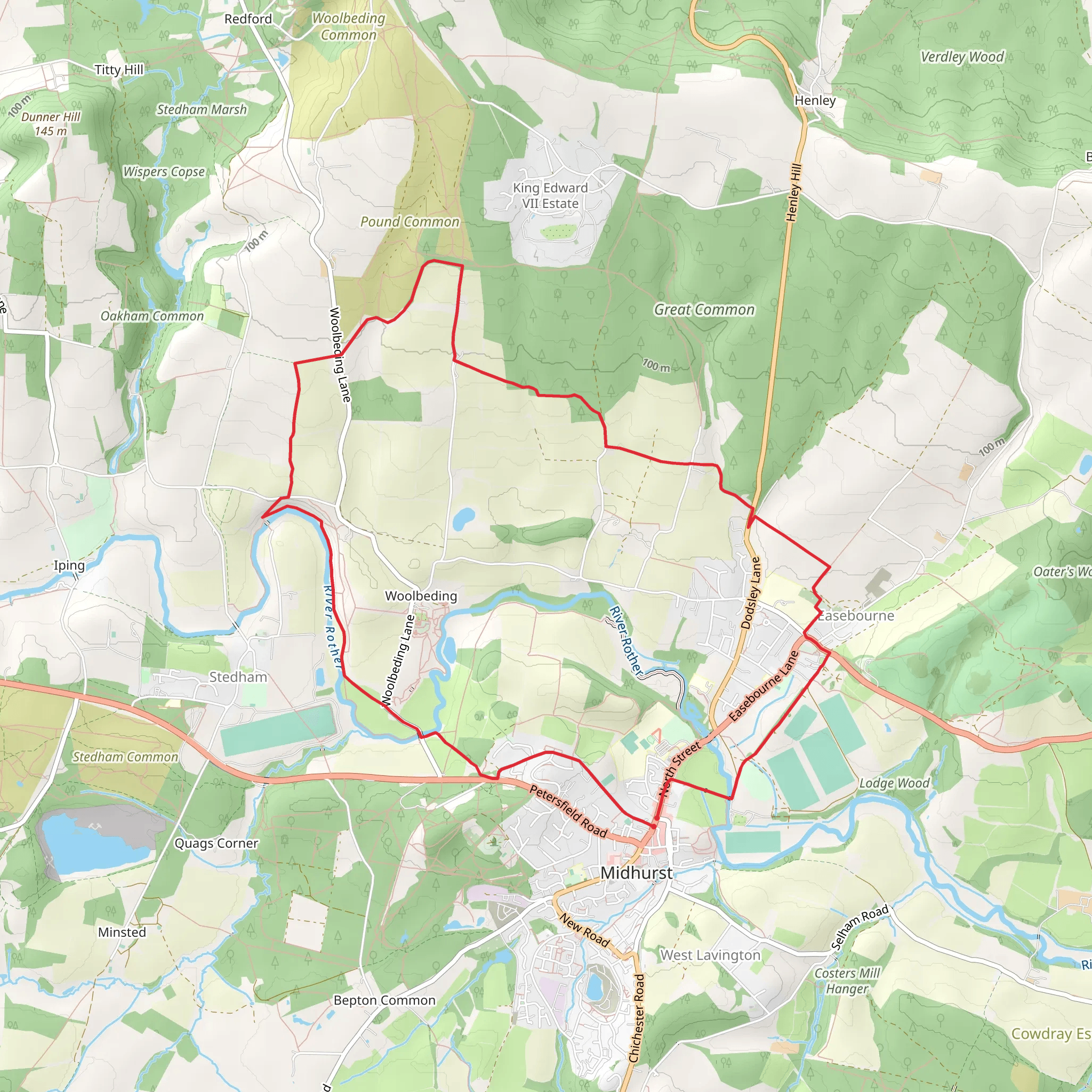 Woolbeding and Easebourne mobile static map