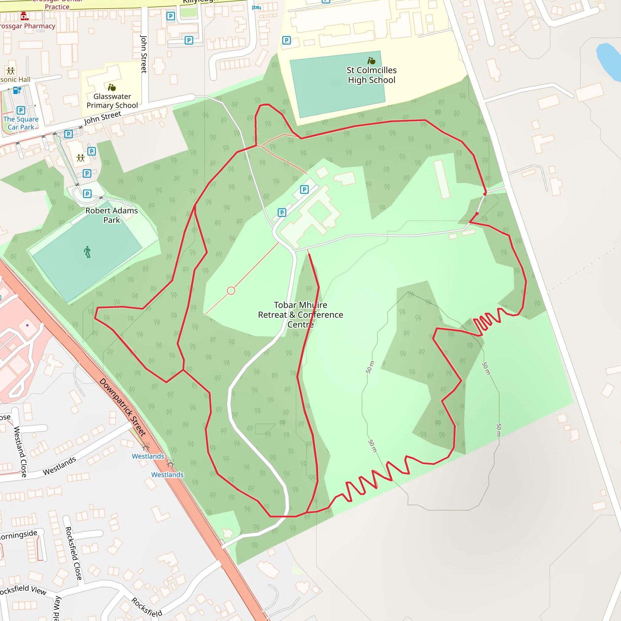 Tobar Mhuire Heritage Trail mobile static map
