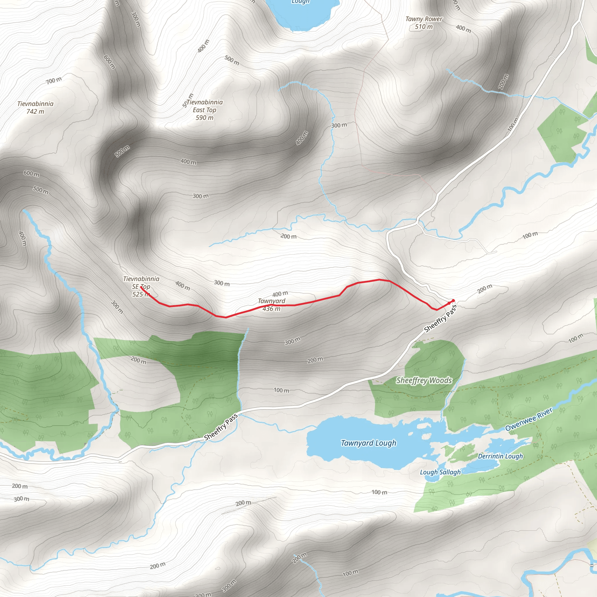 Tawnyard Hill Walk mobile static map